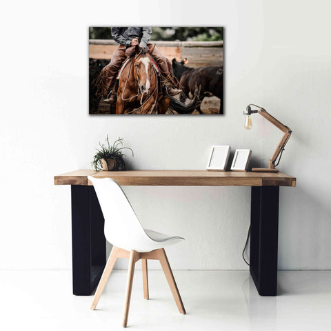 Image of 'Cutting Horse' by Lisa Dearing, Giclee Canvas Wall Art,40x26