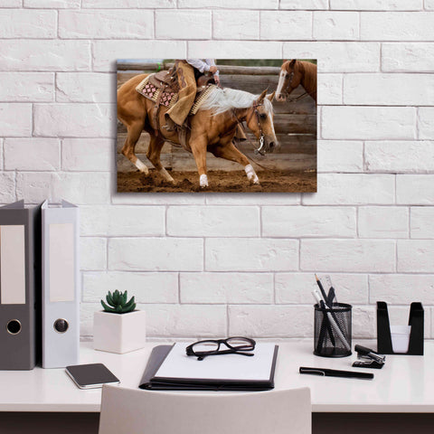Image of 'Cutting Horses' by Lisa Dearing, Giclee Canvas Wall Art,18x12