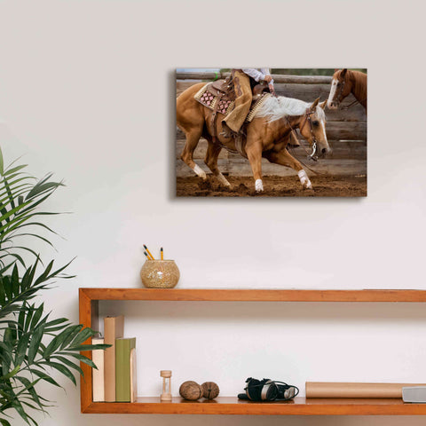 Image of 'Cutting Horses' by Lisa Dearing, Giclee Canvas Wall Art,18x12