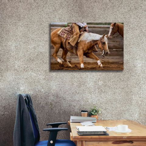 Image of 'Cutting Horses' by Lisa Dearing, Giclee Canvas Wall Art,40x26