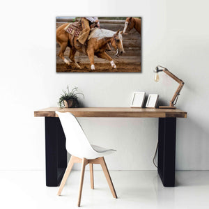 'Cutting Horses' by Lisa Dearing, Giclee Canvas Wall Art,40x26