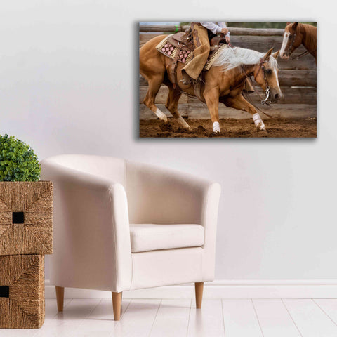 Image of 'Cutting Horses' by Lisa Dearing, Giclee Canvas Wall Art,40x26