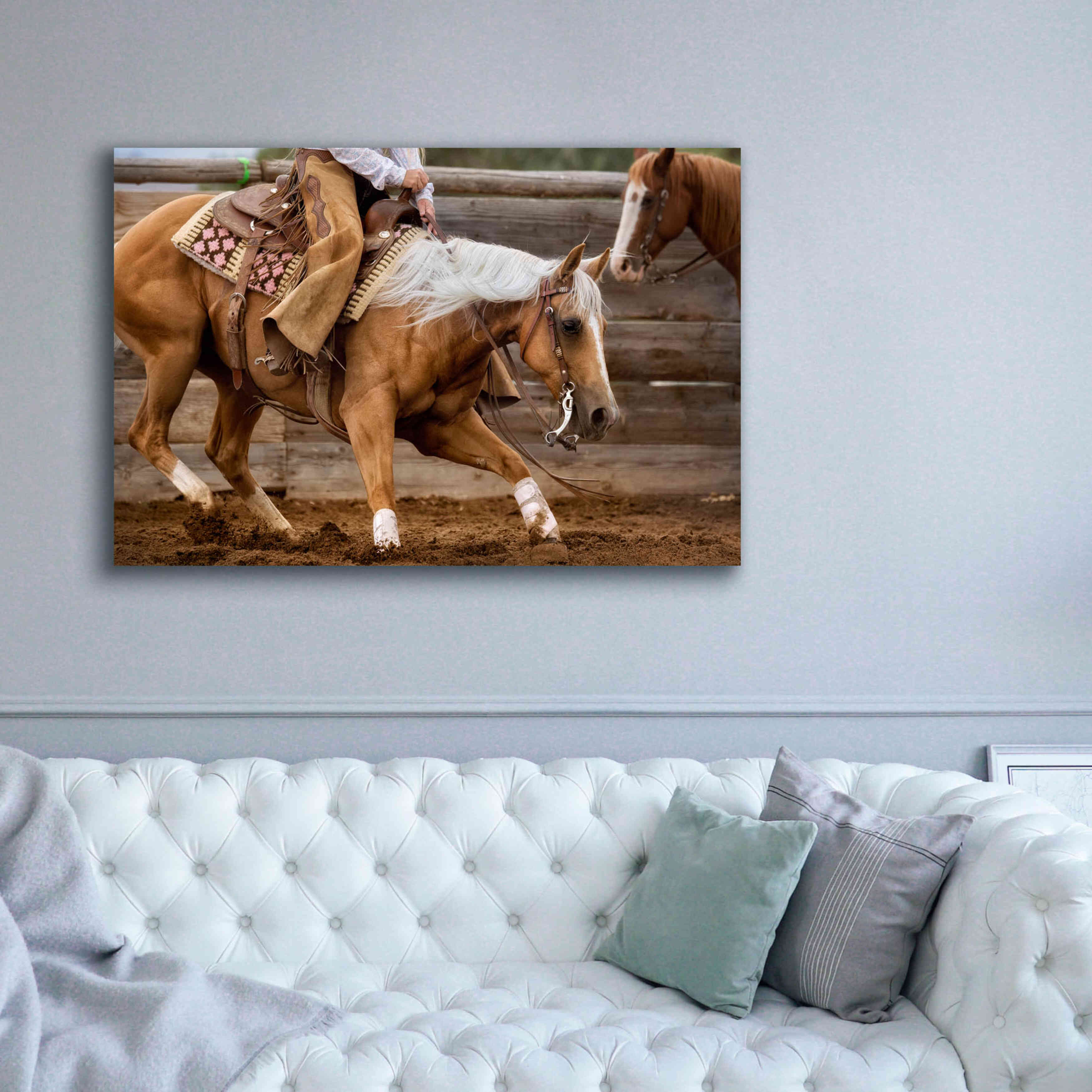 'Cutting Horses' by Lisa Dearing, Giclee Canvas Wall Art,60x40