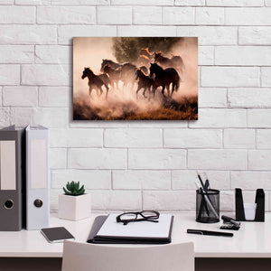 'Horses' by Lisa Dearing, Giclee Canvas Wall Art,18x12