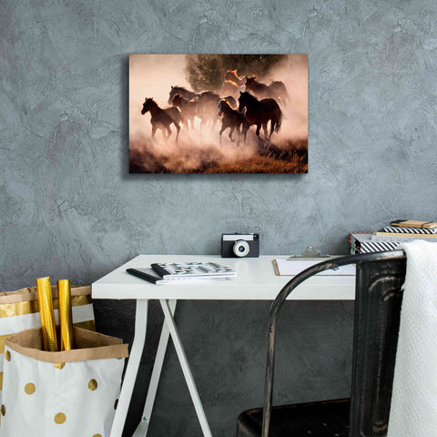 Image of 'Horses' by Lisa Dearing, Giclee Canvas Wall Art,18x12