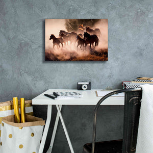 'Horses' by Lisa Dearing, Giclee Canvas Wall Art,18x12