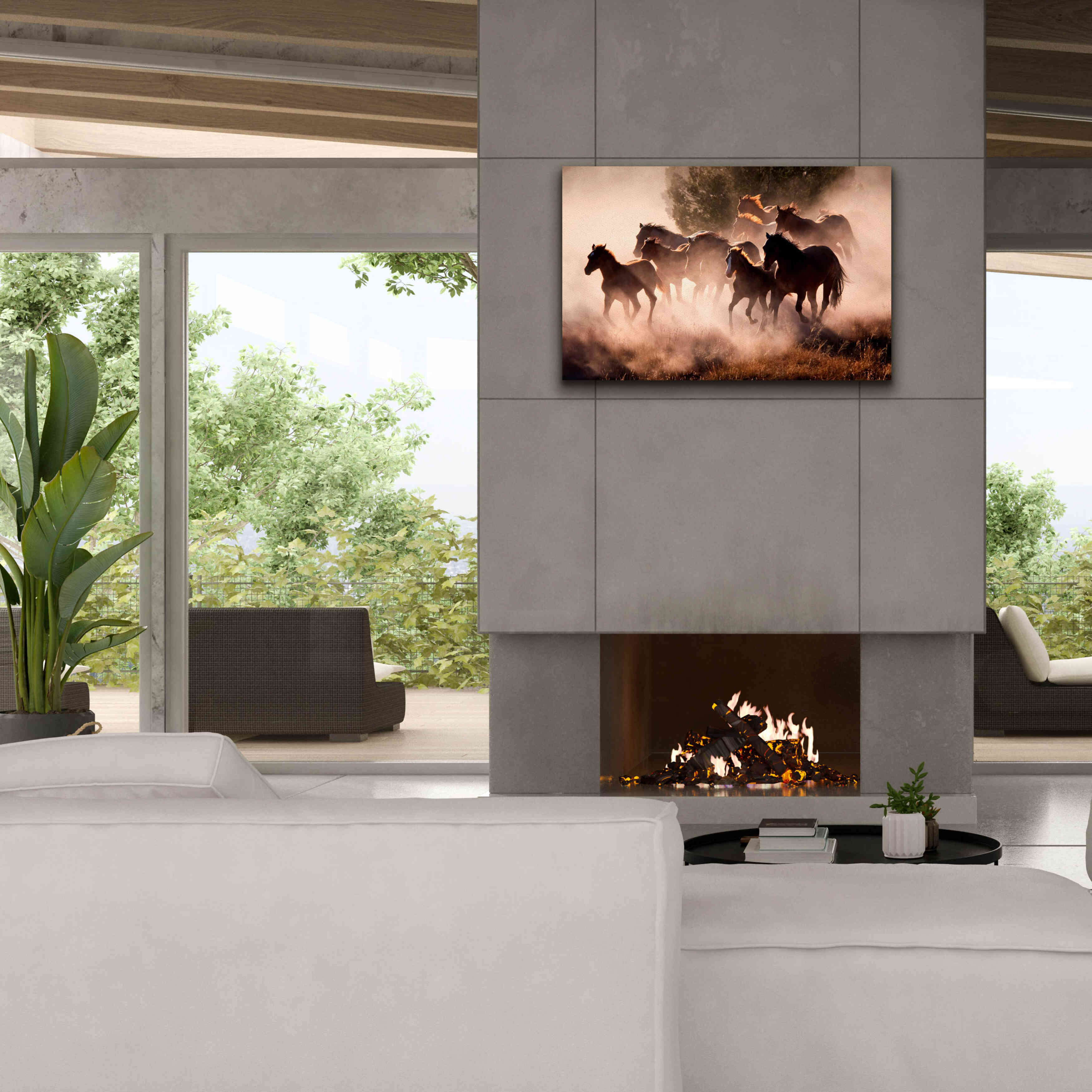 'Horses' by Lisa Dearing, Giclee Canvas Wall Art,40x26