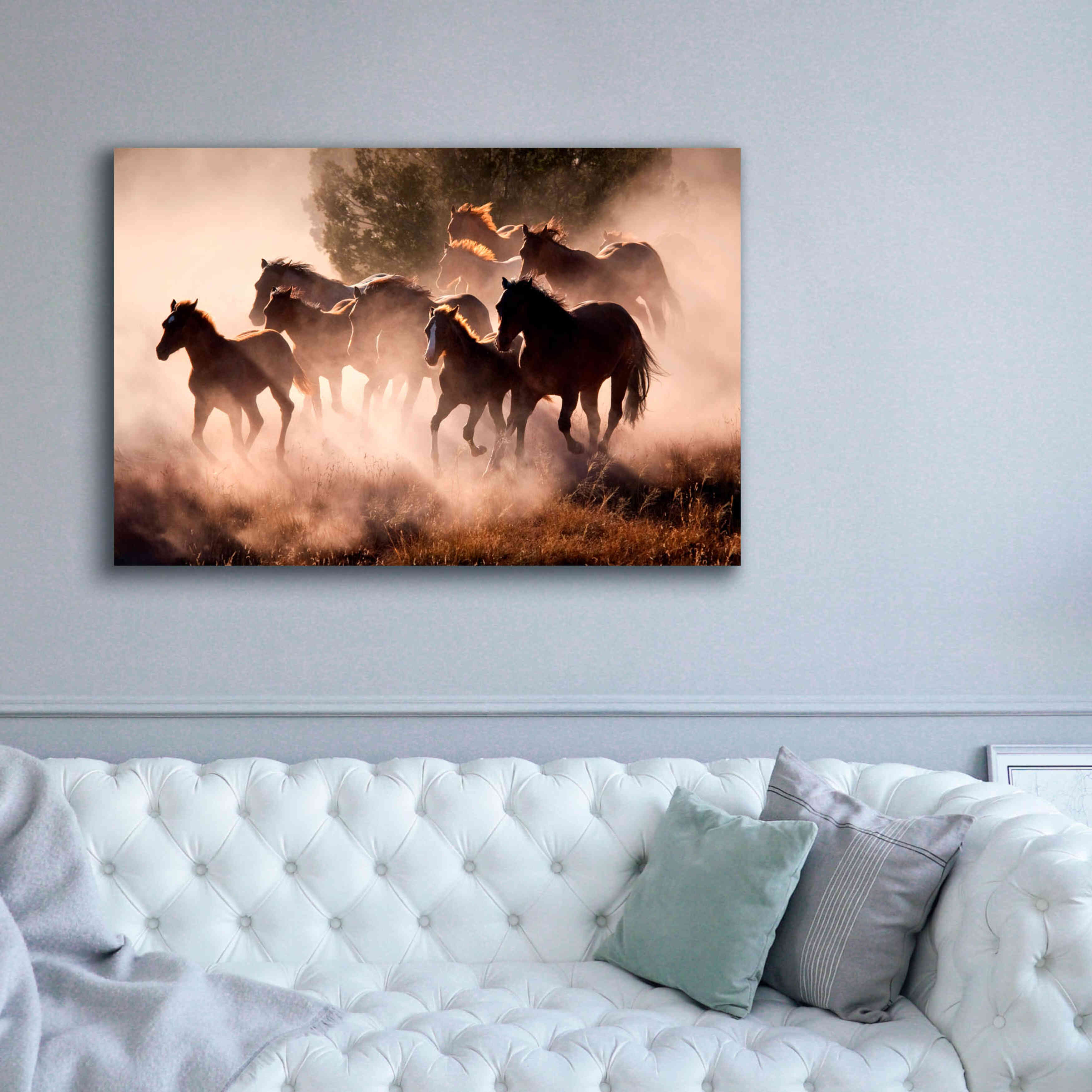 'Horses' by Lisa Dearing, Giclee Canvas Wall Art,60x40