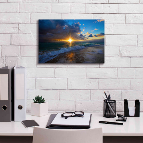 Image of 'Sunrise Over Miami Beach' by Lizzy Davis, Giclee Canvas Wall Art,18x12