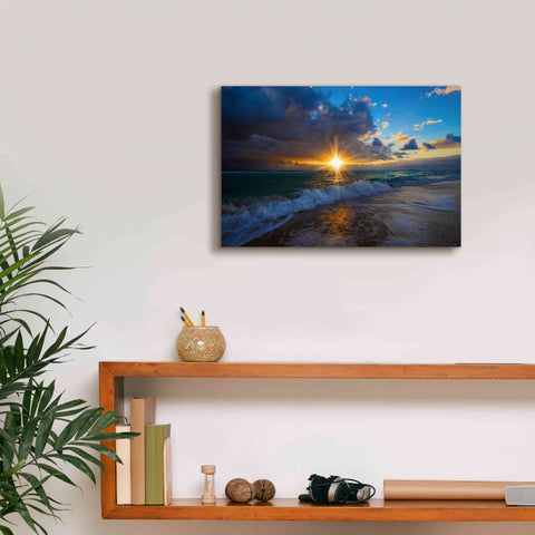 Image of 'Sunrise Over Miami Beach' by Lizzy Davis, Giclee Canvas Wall Art,18x12