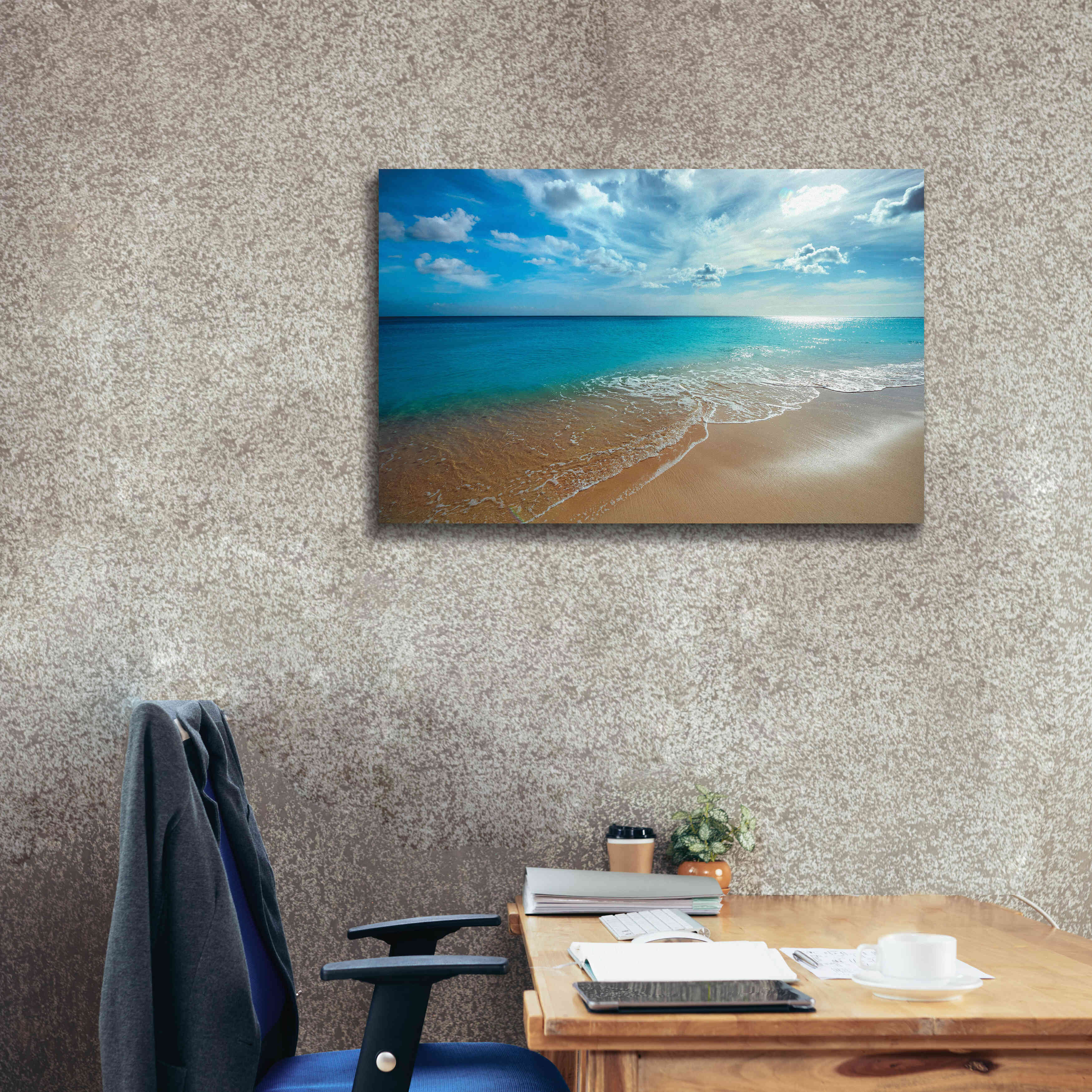 'Turquoise Tranquility' by Lizzy Davis, Giclee Canvas Wall Art,40x26