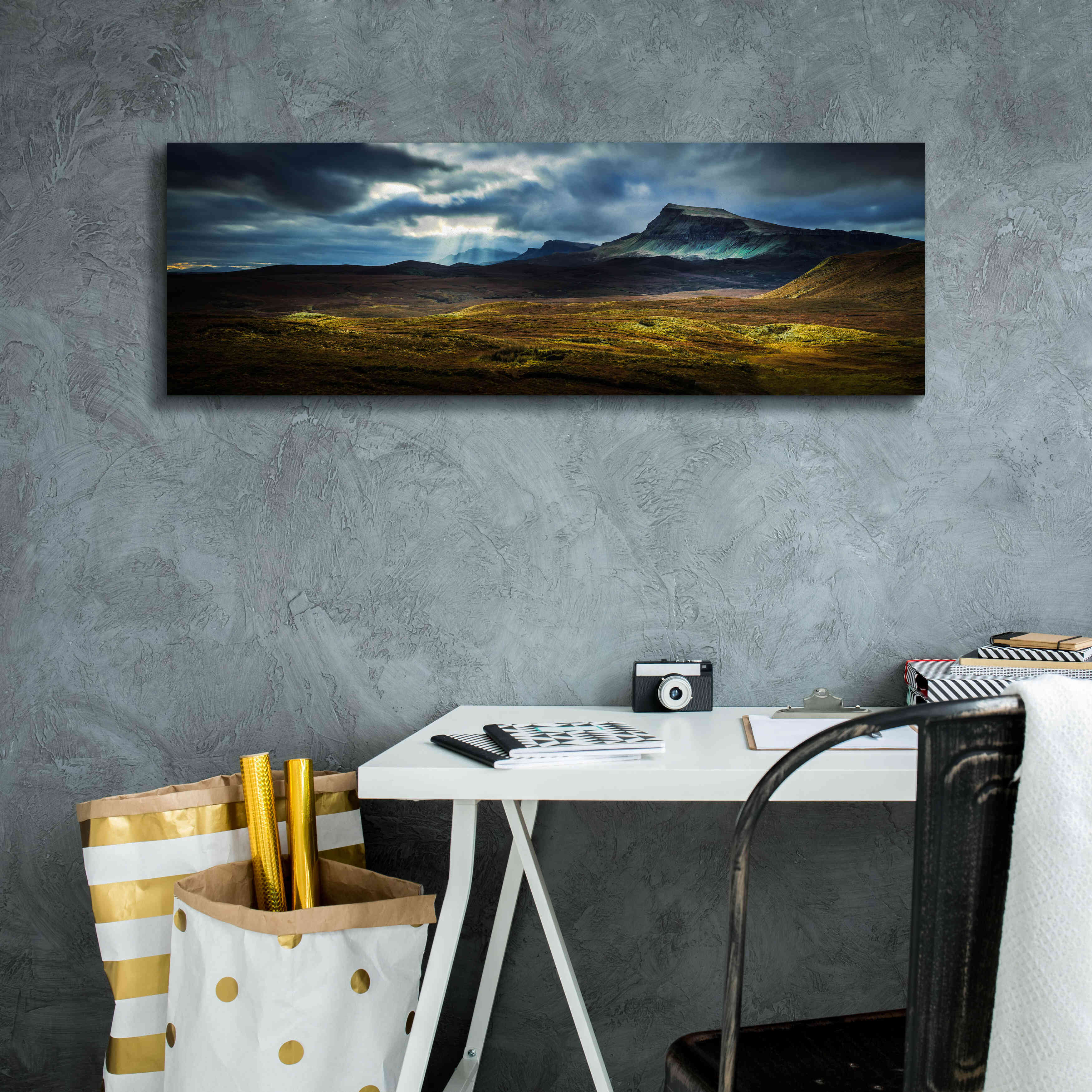 'Quiraing Lightpools' by Lynne Douglas, Giclee Canvas Wall Art,36x12