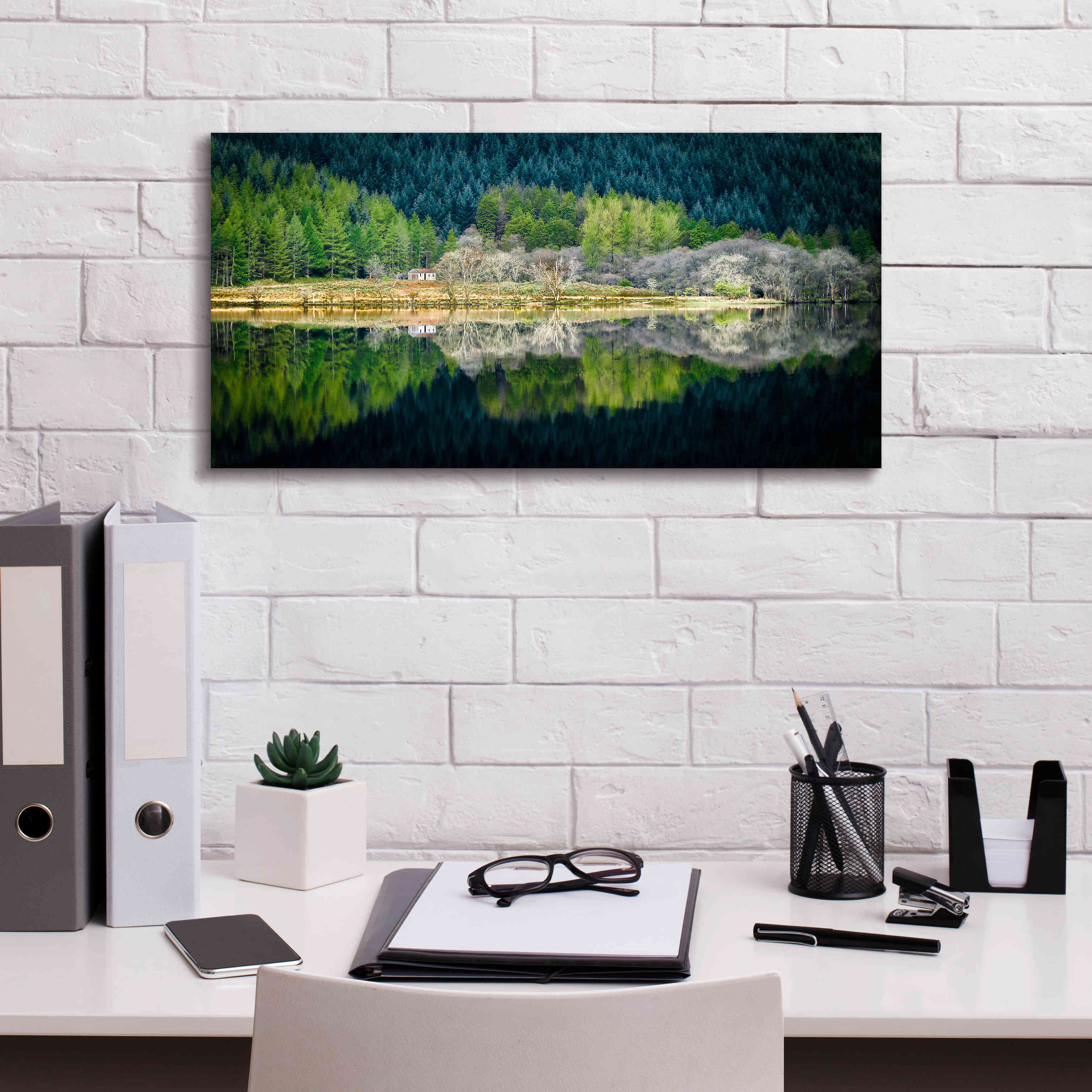 'Spring Greens' by Lynne Douglas, Giclee Canvas Wall Art,24x12