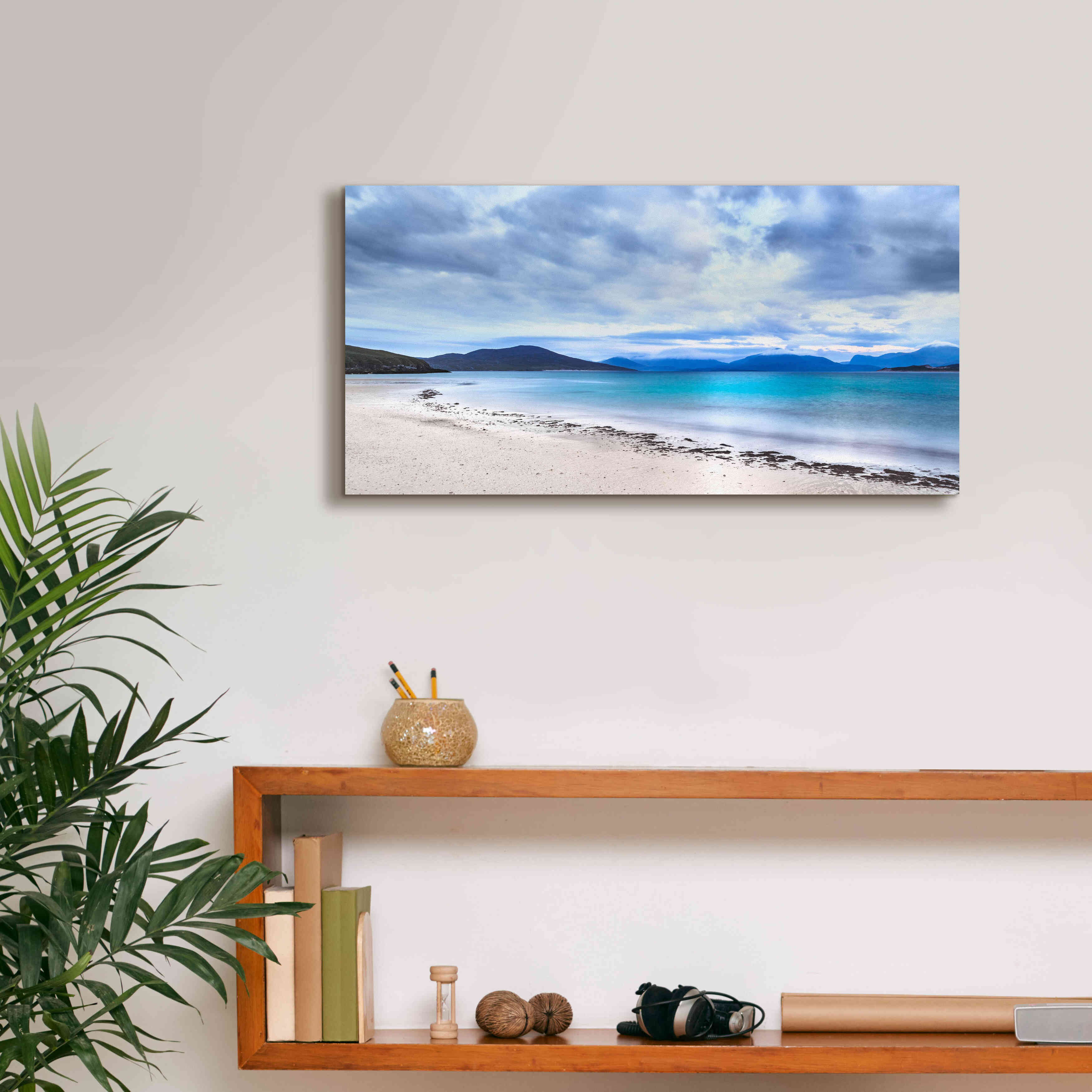 'Taransay Teal' by Lynne Douglas, Giclee Canvas Wall Art,24x12