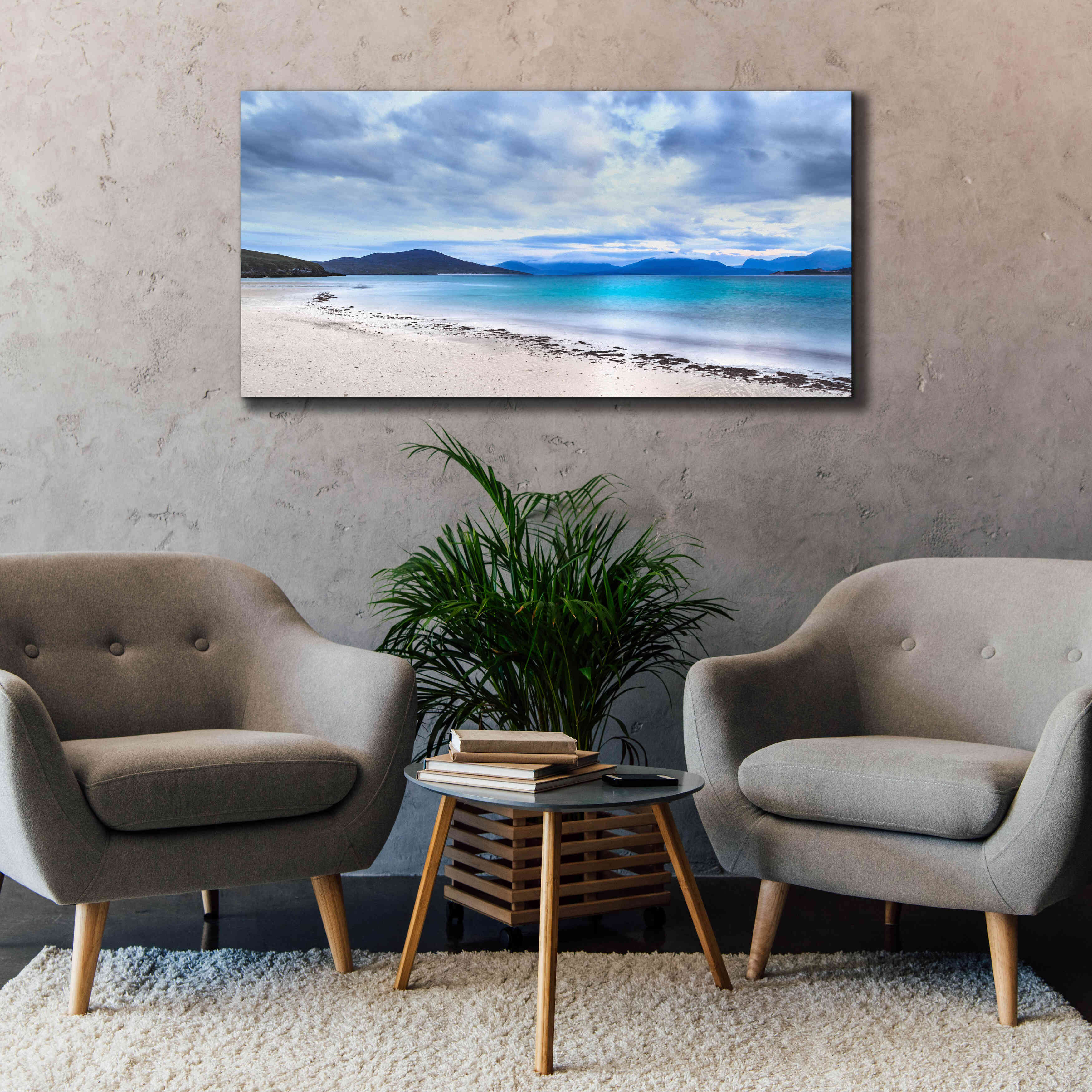 'Taransay Teal' by Lynne Douglas, Giclee Canvas Wall Art,60x30