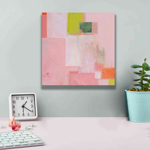'Pink Squares' by Melissa Donoho, Giclee Canvas Wall Art,12x12