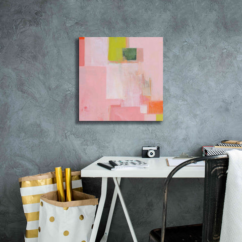 Image of 'Pink Squares' by Melissa Donoho, Giclee Canvas Wall Art,18x18