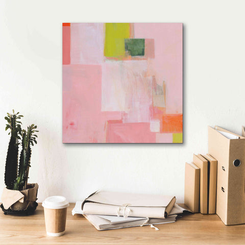 Image of 'Pink Squares' by Melissa Donoho, Giclee Canvas Wall Art,18x18