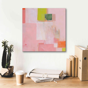 'Pink Squares' by Melissa Donoho, Giclee Canvas Wall Art,18x18