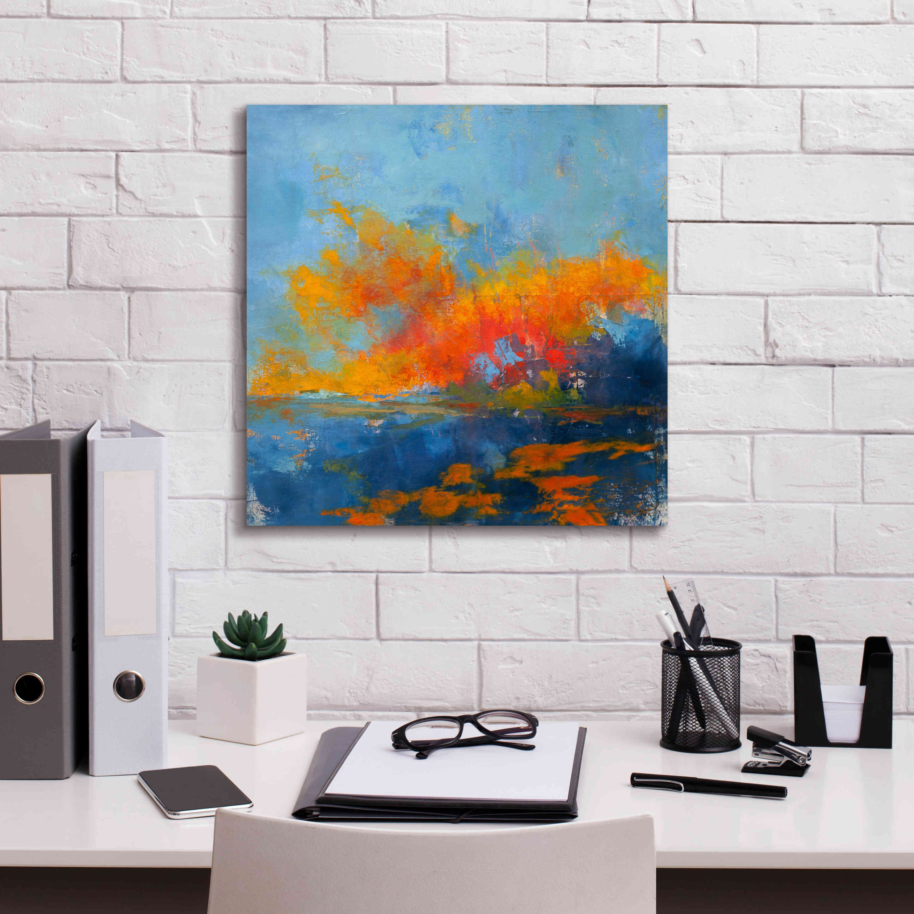 'Blue on Blue' by Patrick Dennis, Giclee Canvas Wall Art,18x18