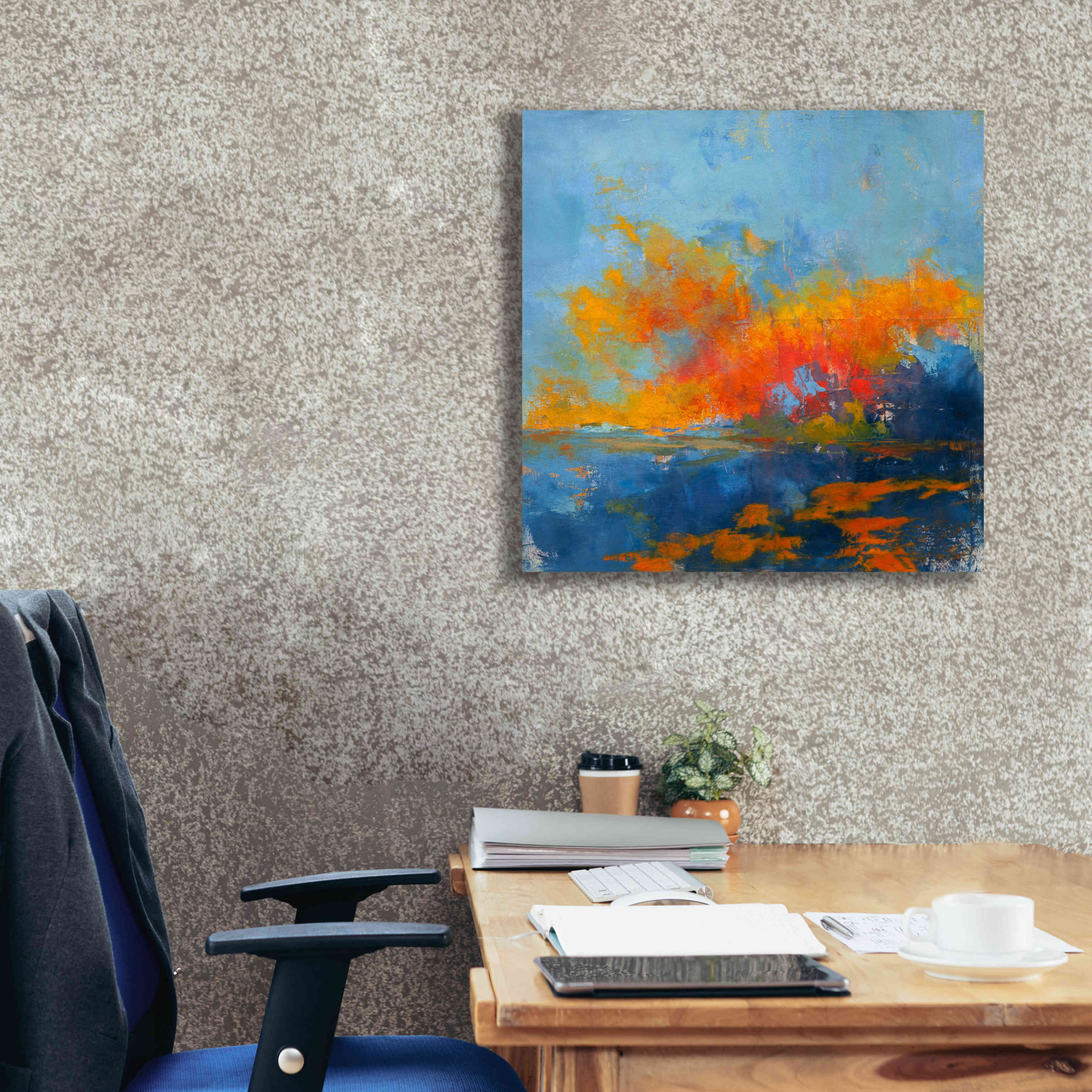 'Blue on Blue' by Patrick Dennis, Giclee Canvas Wall Art,26x26