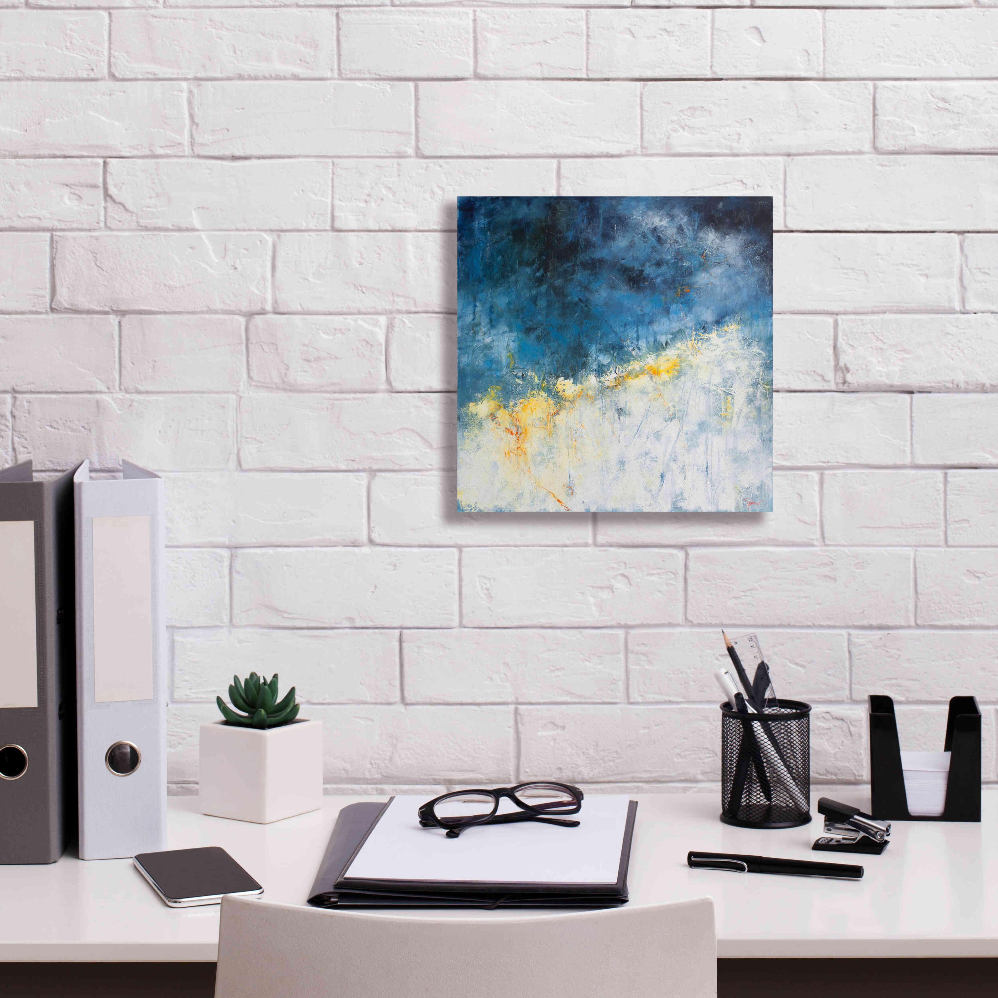 'Yellow Bloom' by Patrick Dennis, Giclee Canvas Wall Art,12 x 12