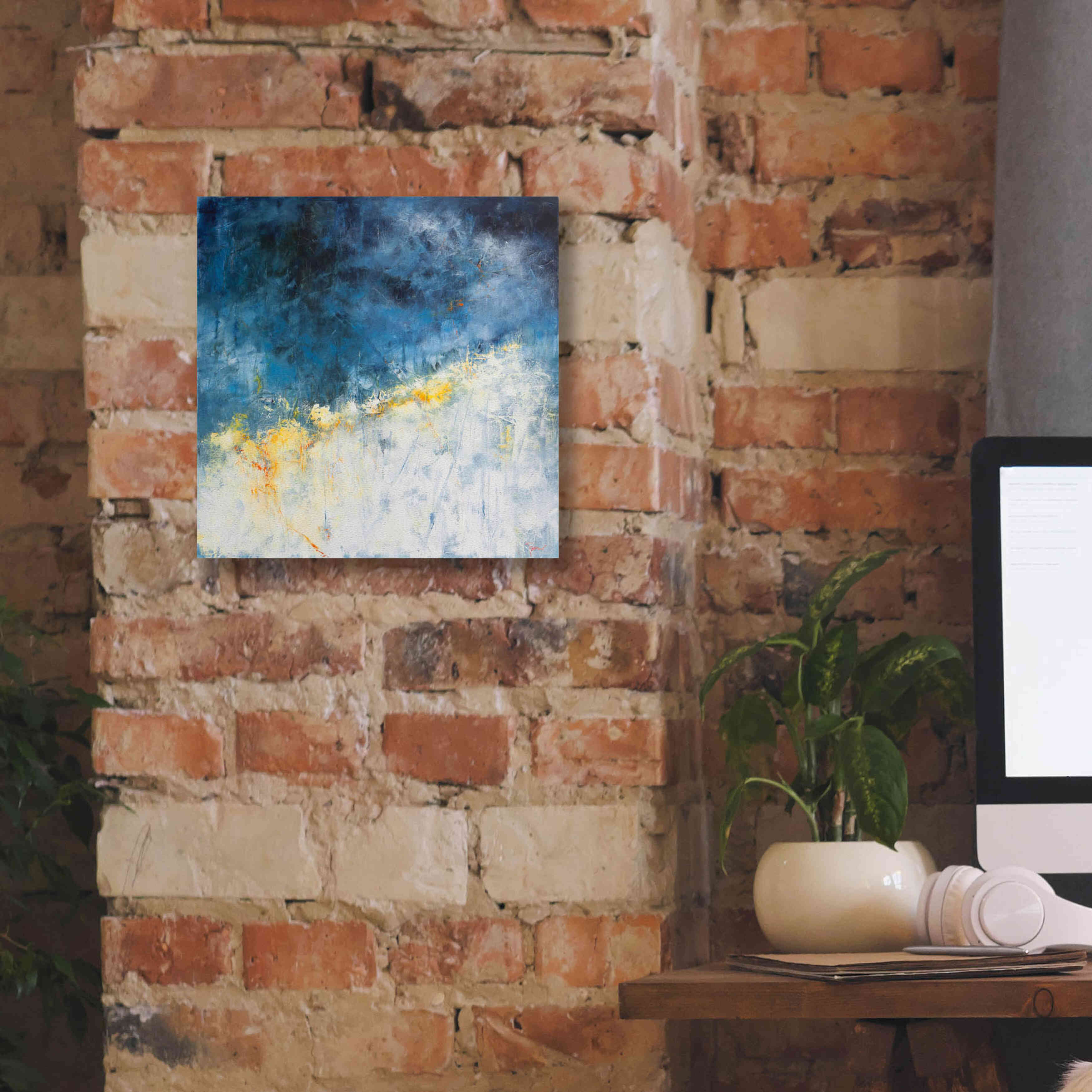 'Yellow Bloom' by Patrick Dennis, Giclee Canvas Wall Art,12 x 12