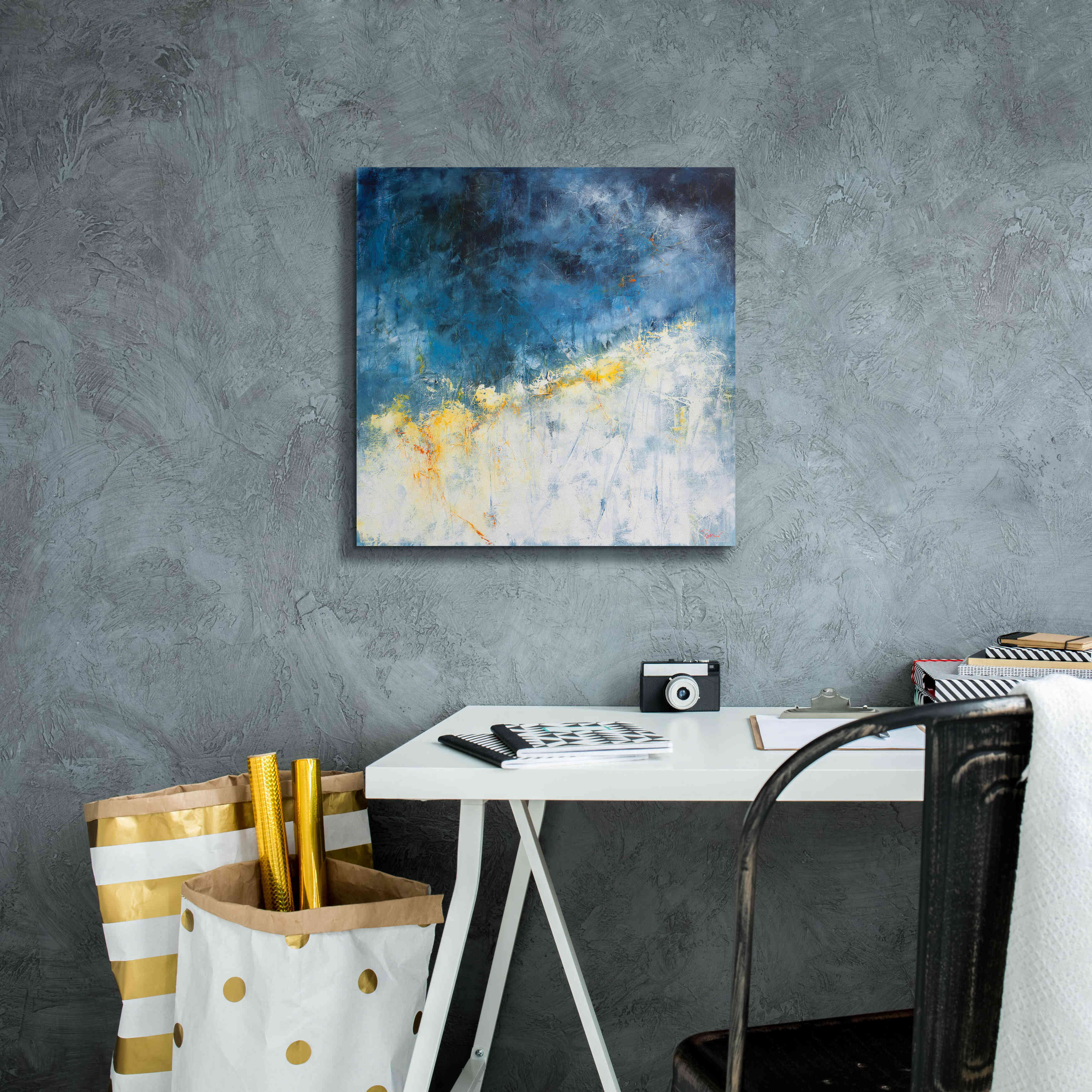 'Yellow Bloom' by Patrick Dennis, Giclee Canvas Wall Art,18 x 18