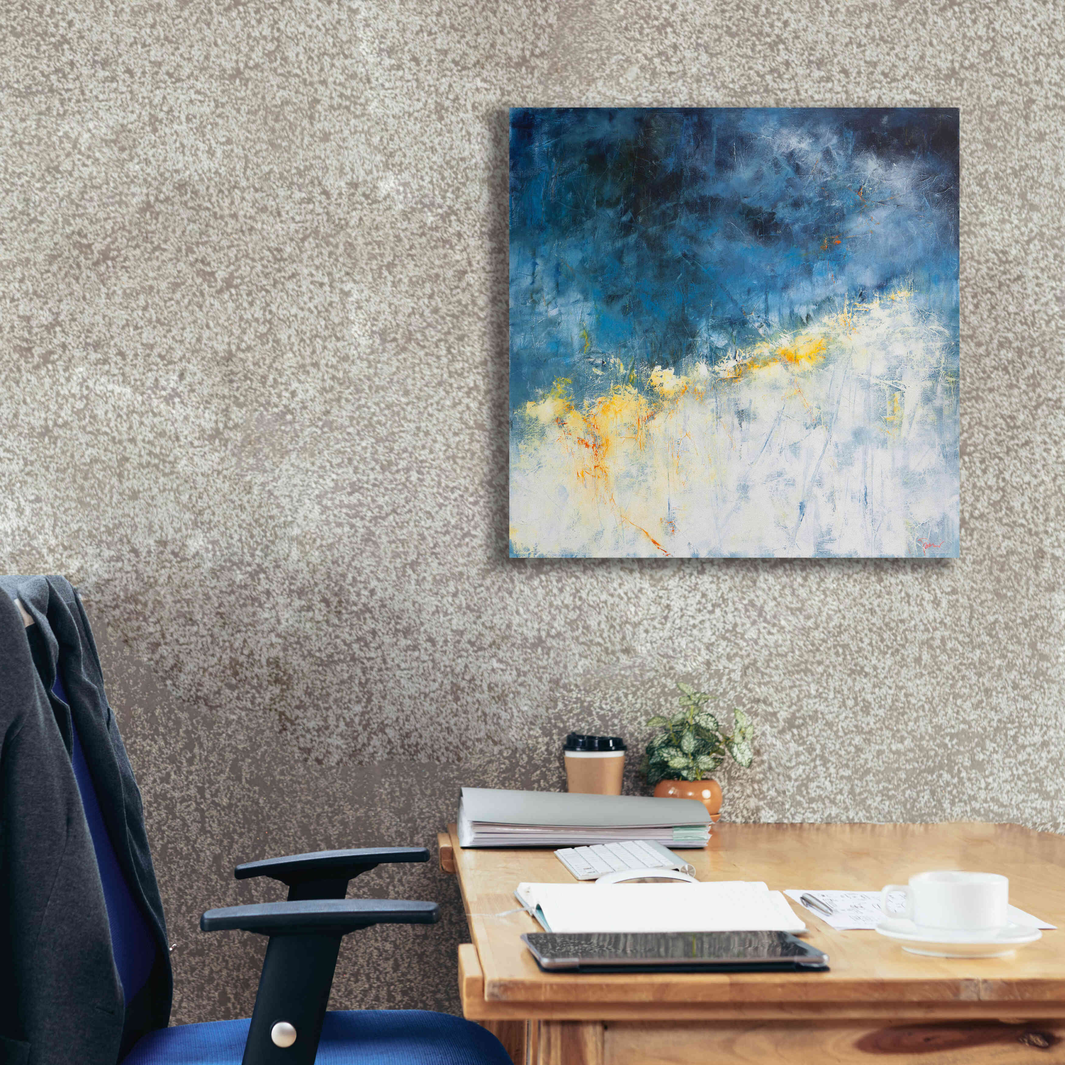 'Yellow Bloom' by Patrick Dennis, Giclee Canvas Wall Art,26 x 26