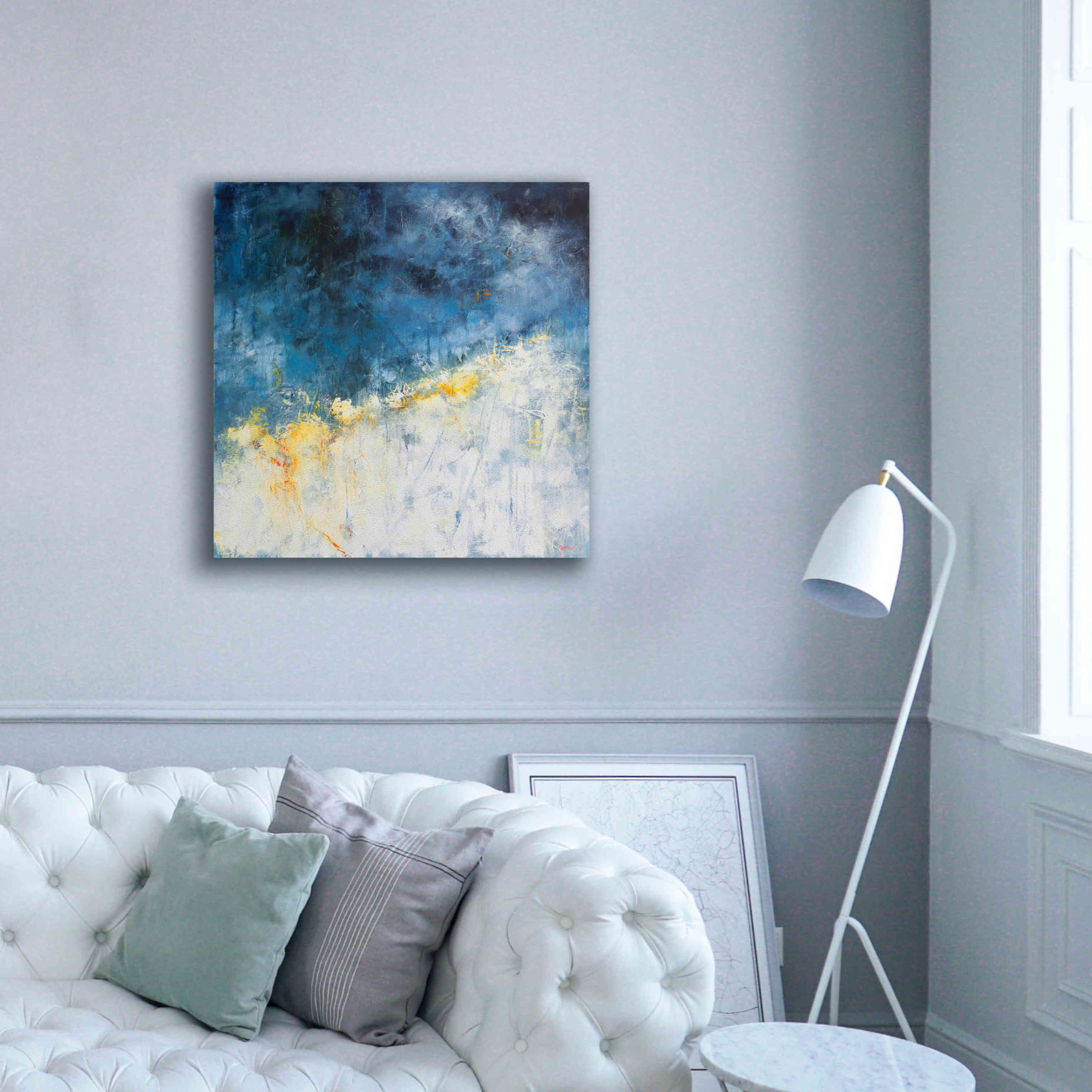 'Yellow Bloom' by Patrick Dennis, Giclee Canvas Wall Art,37 x 37