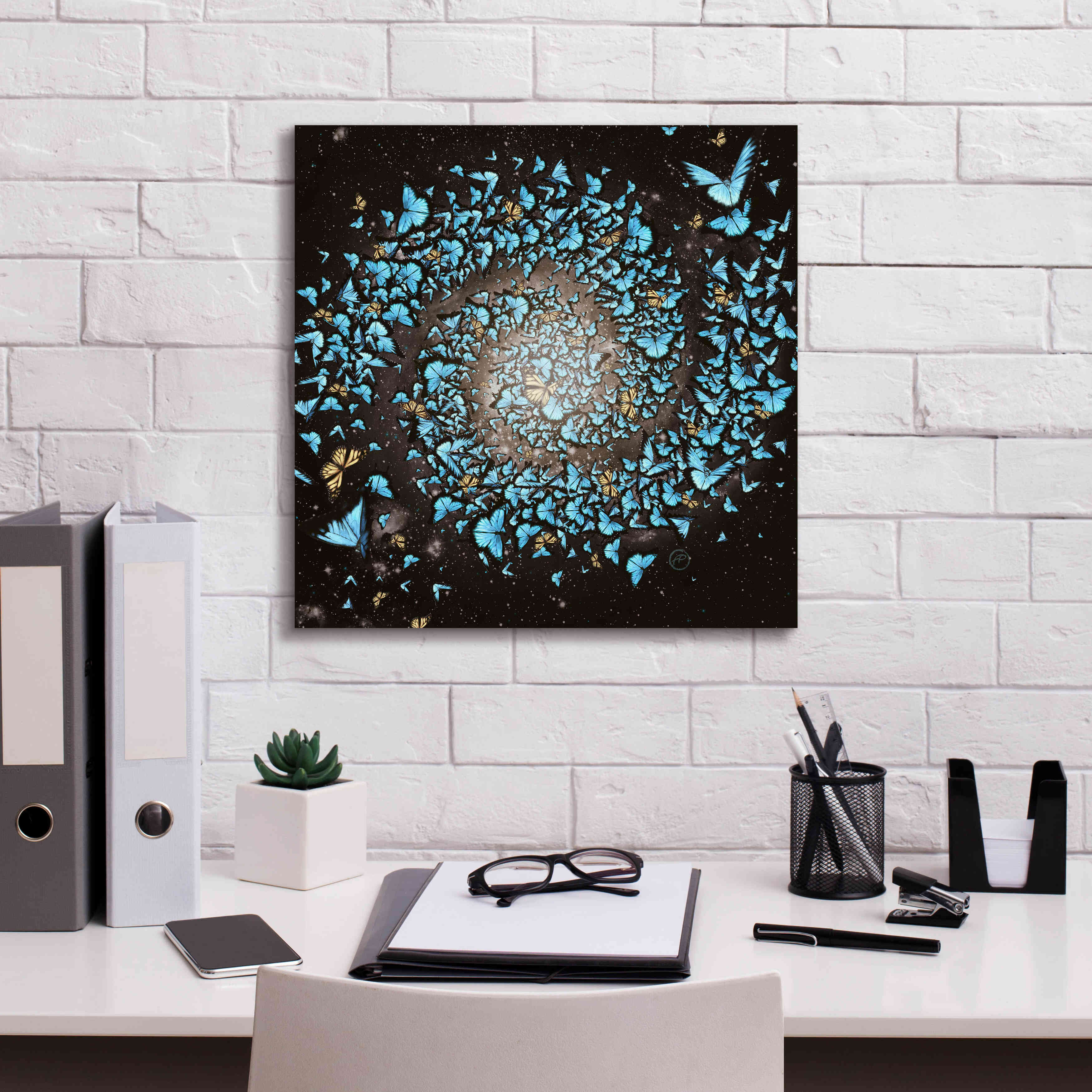 'Butterfly Galaxy' by Paula Belle Flores, Giclee Canvas Wall Art,18 x 18