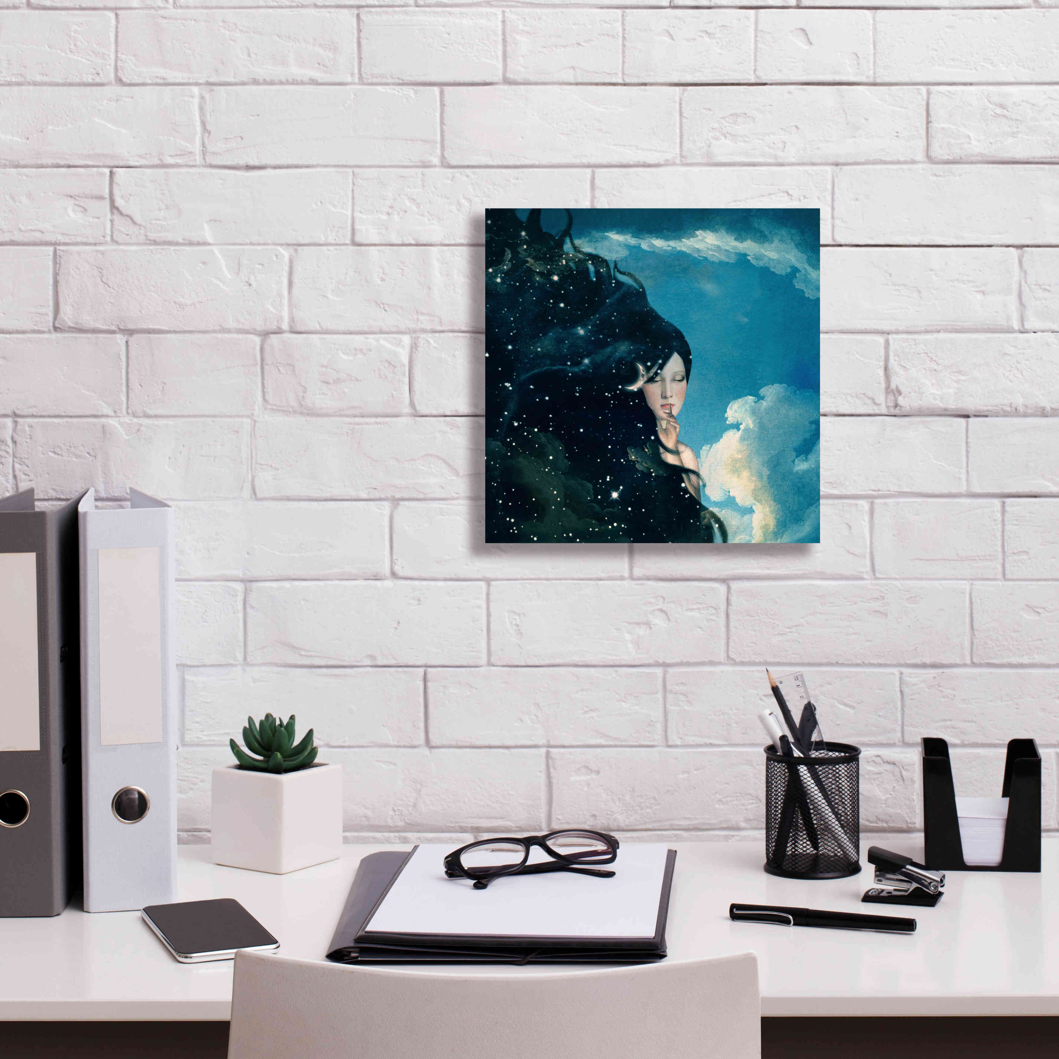 'Lady Night' by Paula Belle Flores, Giclee Canvas Wall Art,12 x 12