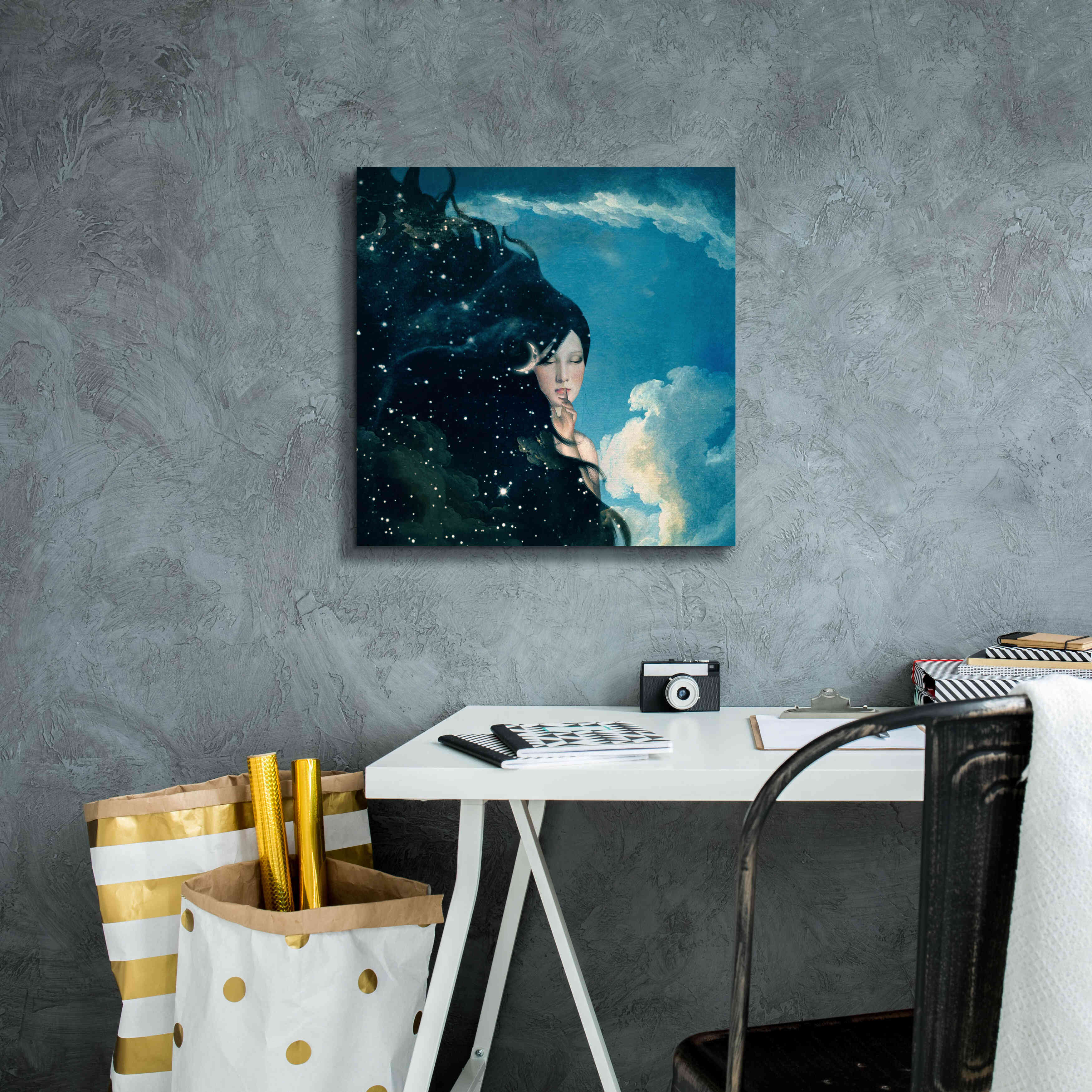 'Lady Night' by Paula Belle Flores, Giclee Canvas Wall Art,18 x 18