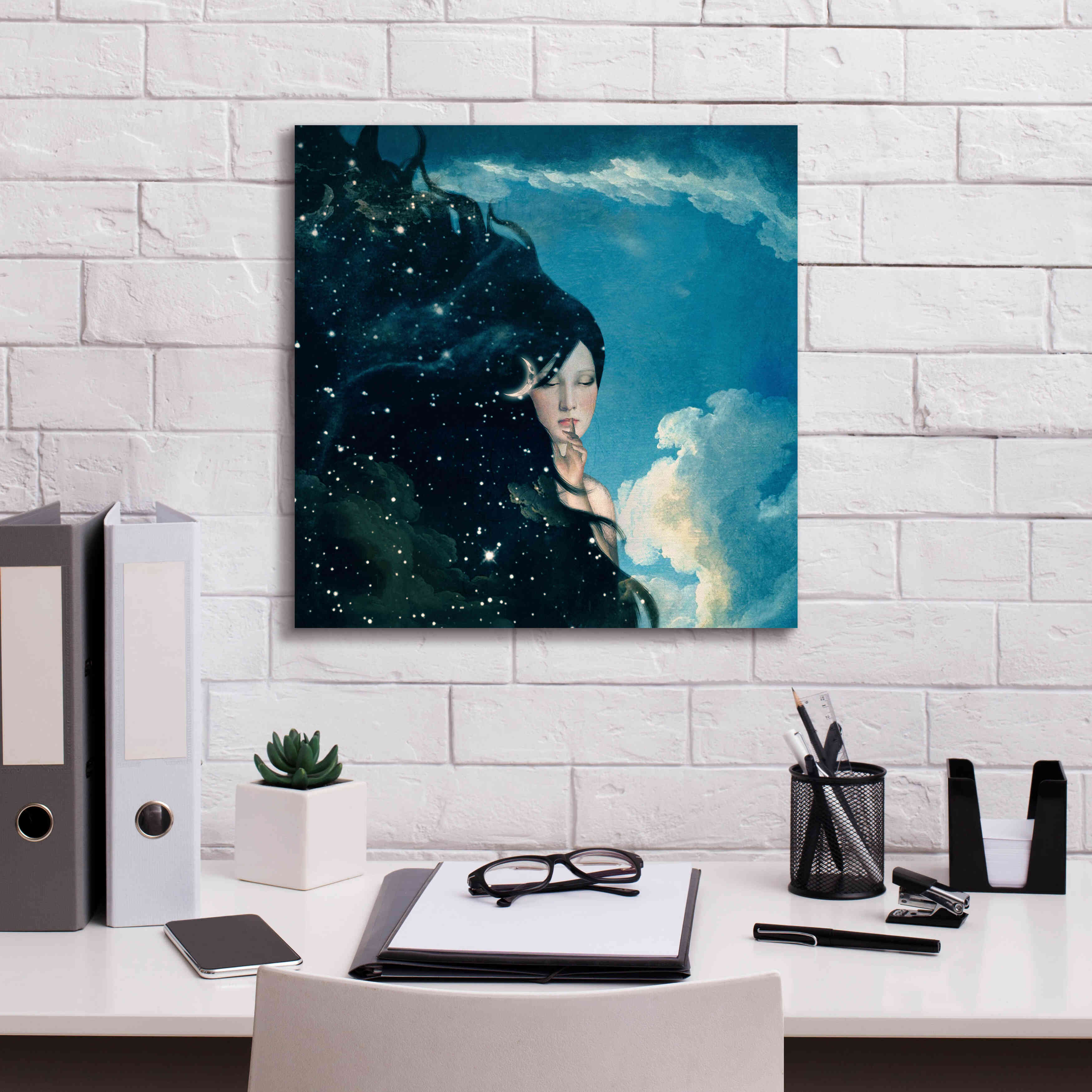 'Lady Night' by Paula Belle Flores, Giclee Canvas Wall Art,18 x 18