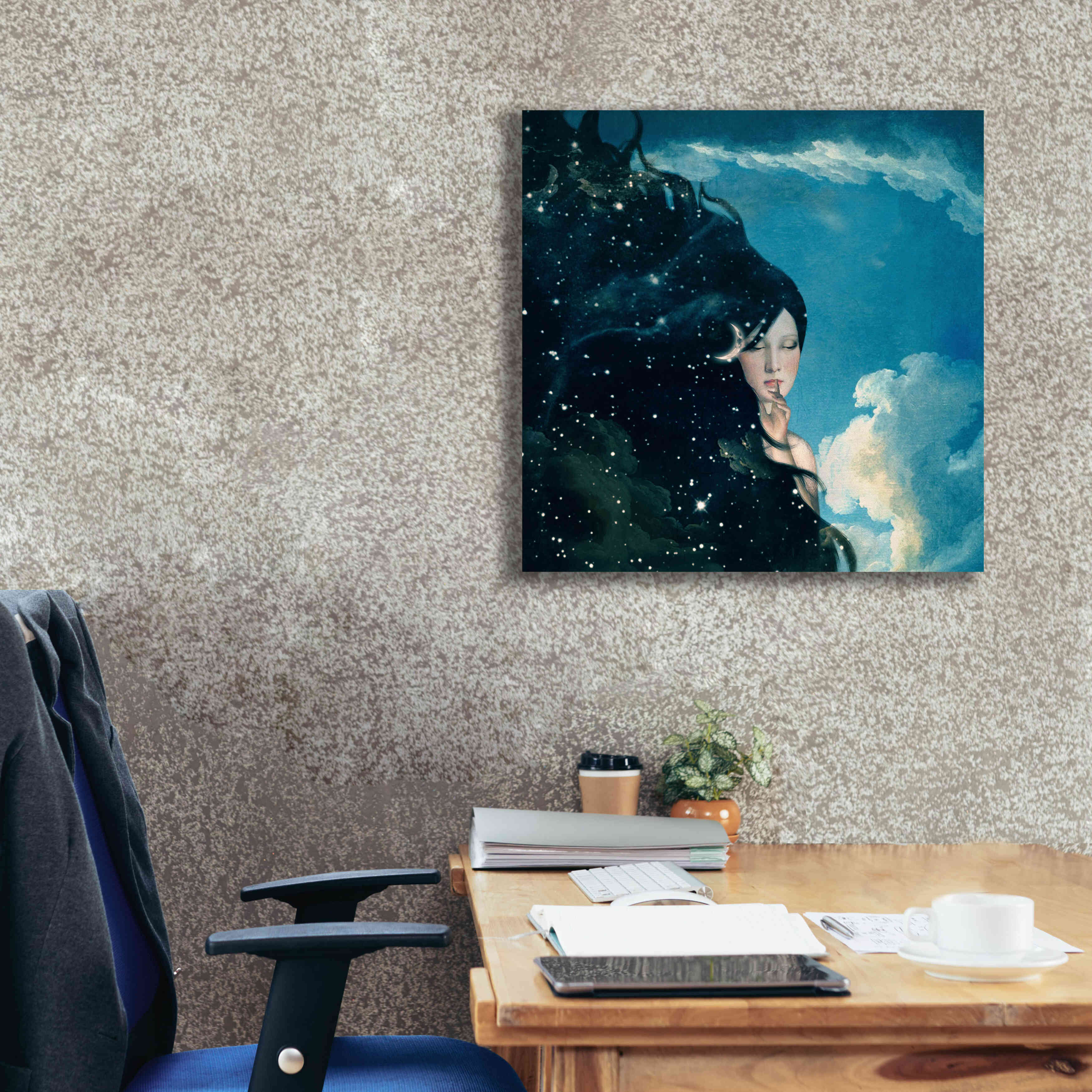 'Lady Night' by Paula Belle Flores, Giclee Canvas Wall Art,26 x 26