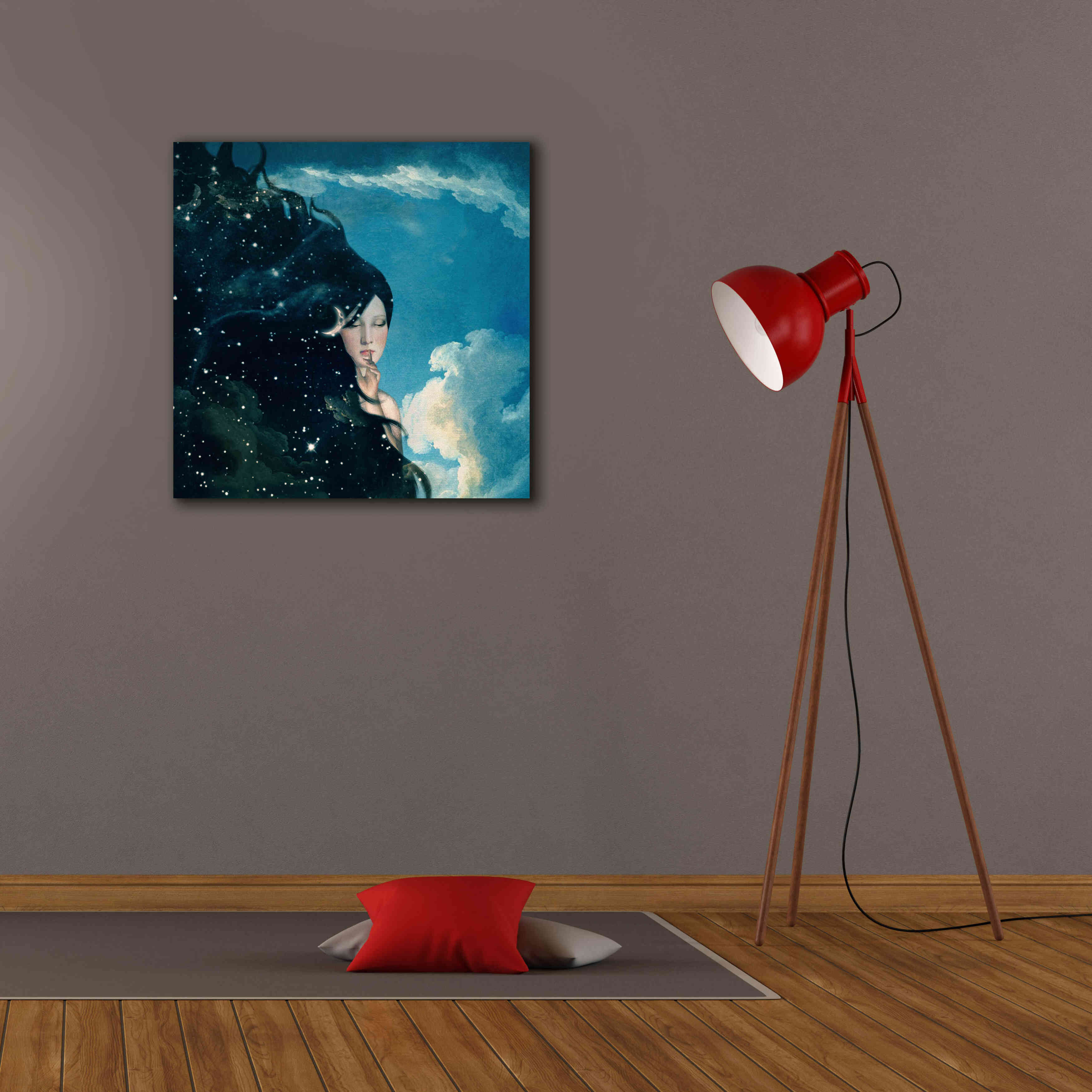 'Lady Night' by Paula Belle Flores, Giclee Canvas Wall Art,26 x 26