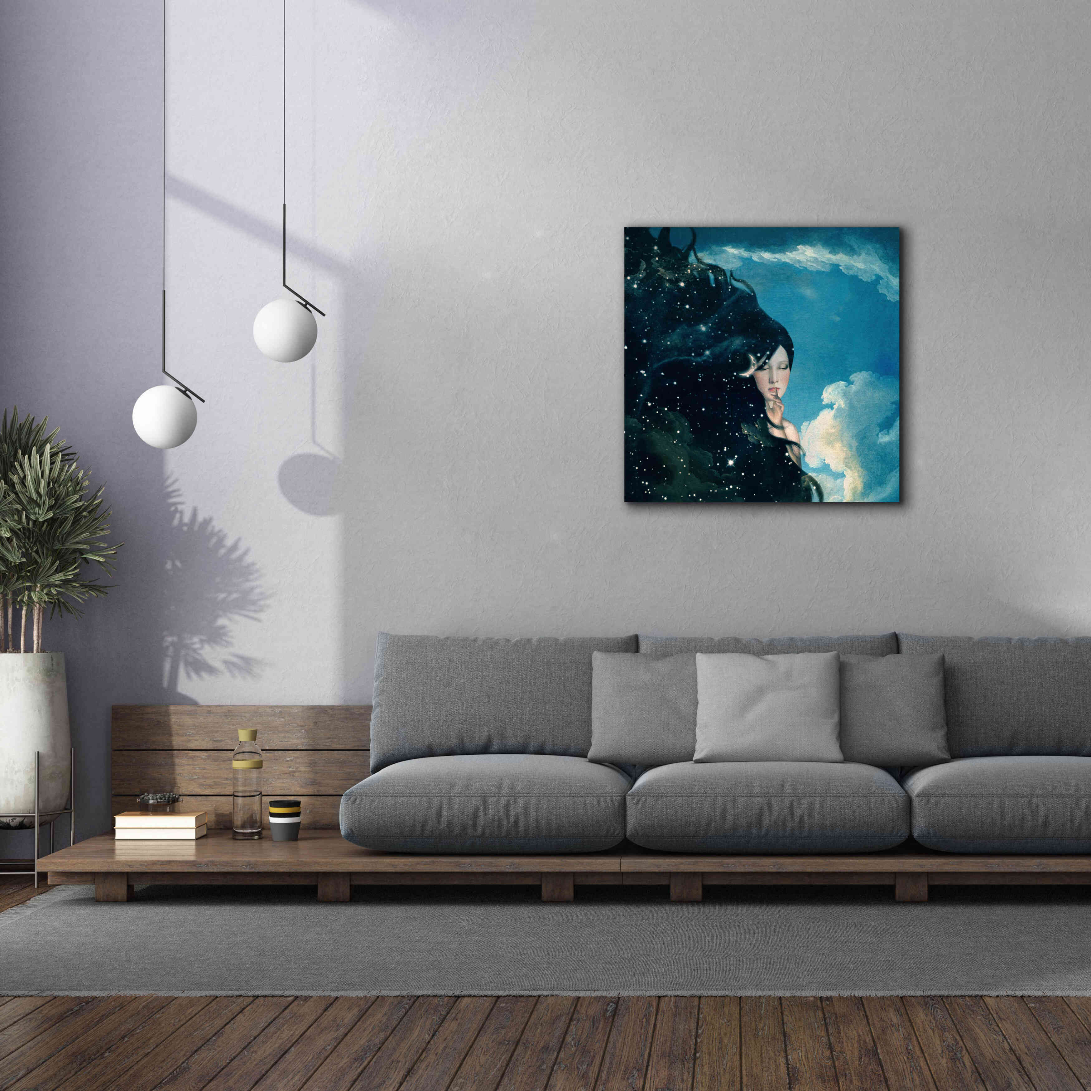 'Lady Night' by Paula Belle Flores, Giclee Canvas Wall Art,37 x 37