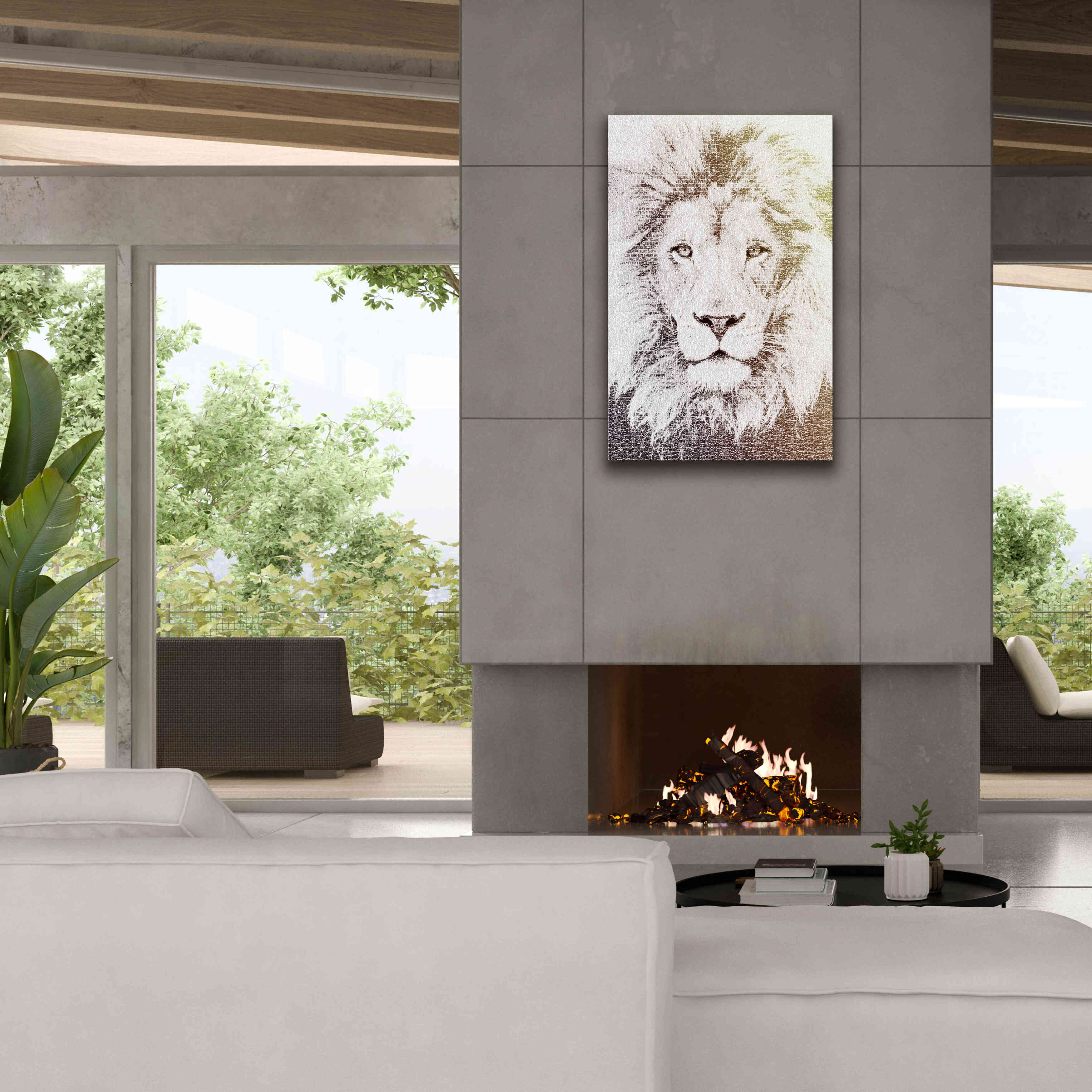 'Lion' by Paula Belle Flores, Giclee Canvas Wall Art,26 x 40