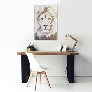 'Lion' by Paula Belle Flores, Giclee Canvas Wall Art,26 x 40