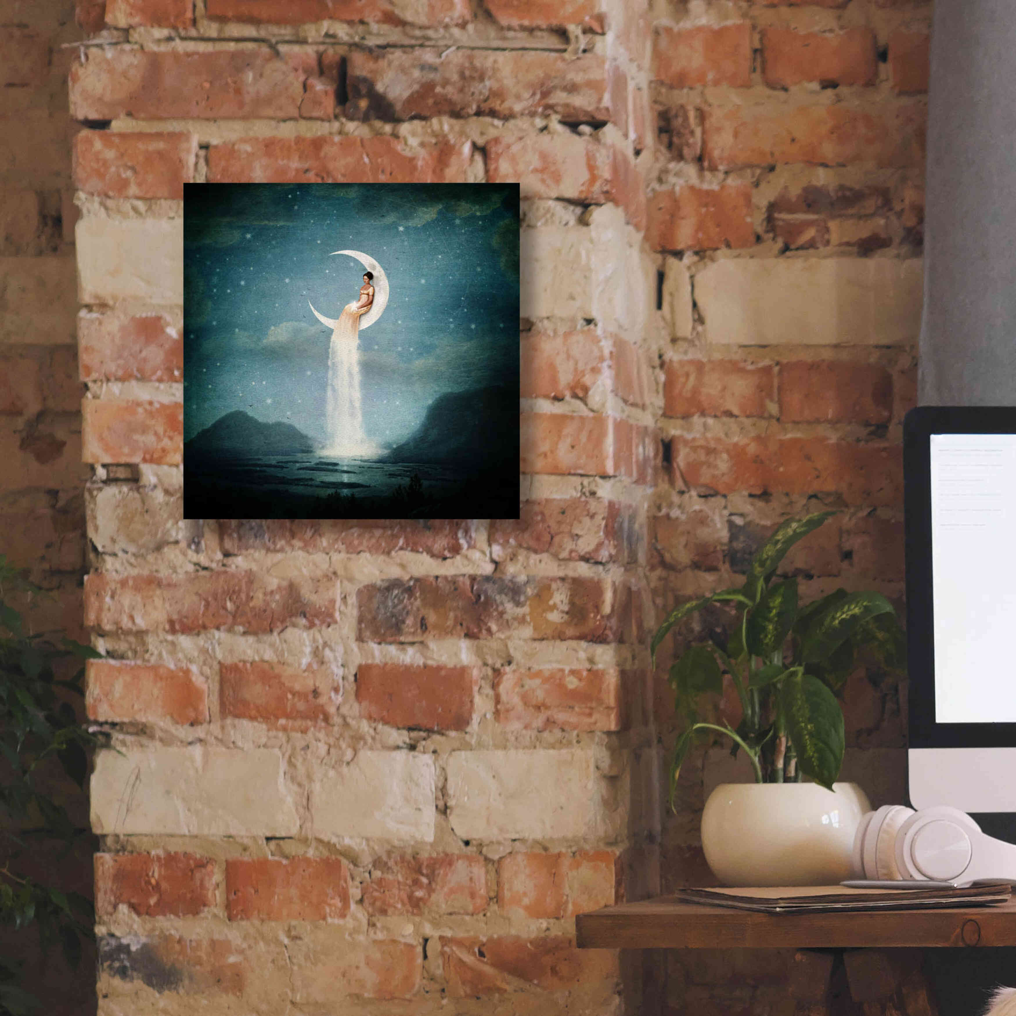 'Moon River Lady' by Paula Belle Flores, Giclee Canvas Wall Art,12 x 12