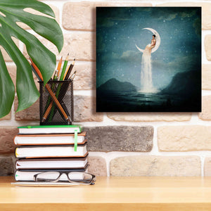 'Moon River Lady' by Paula Belle Flores, Giclee Canvas Wall Art,12 x 12
