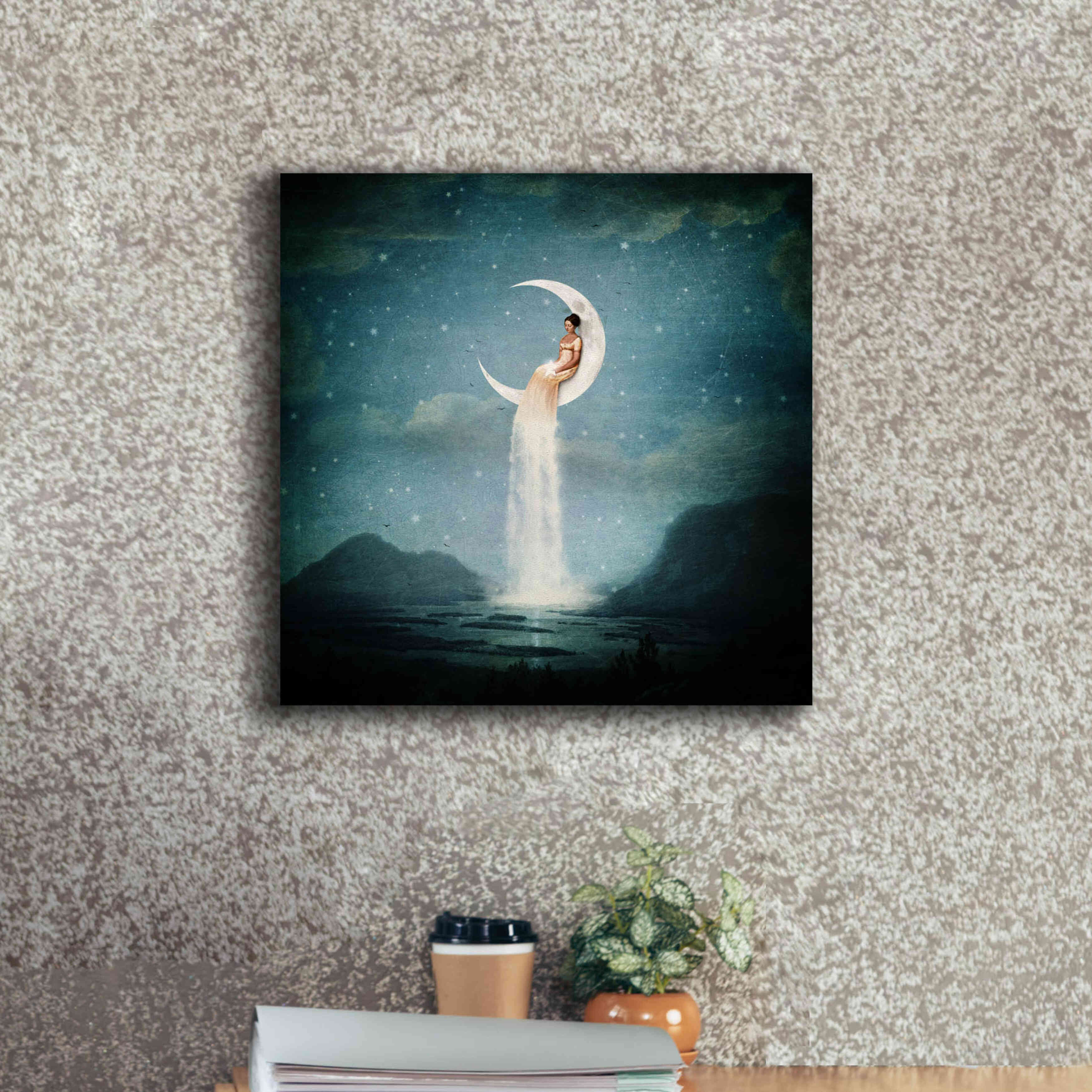 'Moon River Lady' by Paula Belle Flores, Giclee Canvas Wall Art,18 x 18
