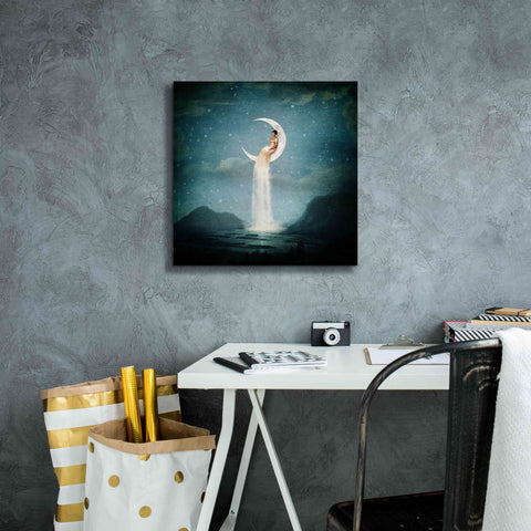 Image of 'Moon River Lady' by Paula Belle Flores, Giclee Canvas Wall Art,18 x 18