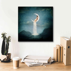 'Moon River Lady' by Paula Belle Flores, Giclee Canvas Wall Art,18 x 18