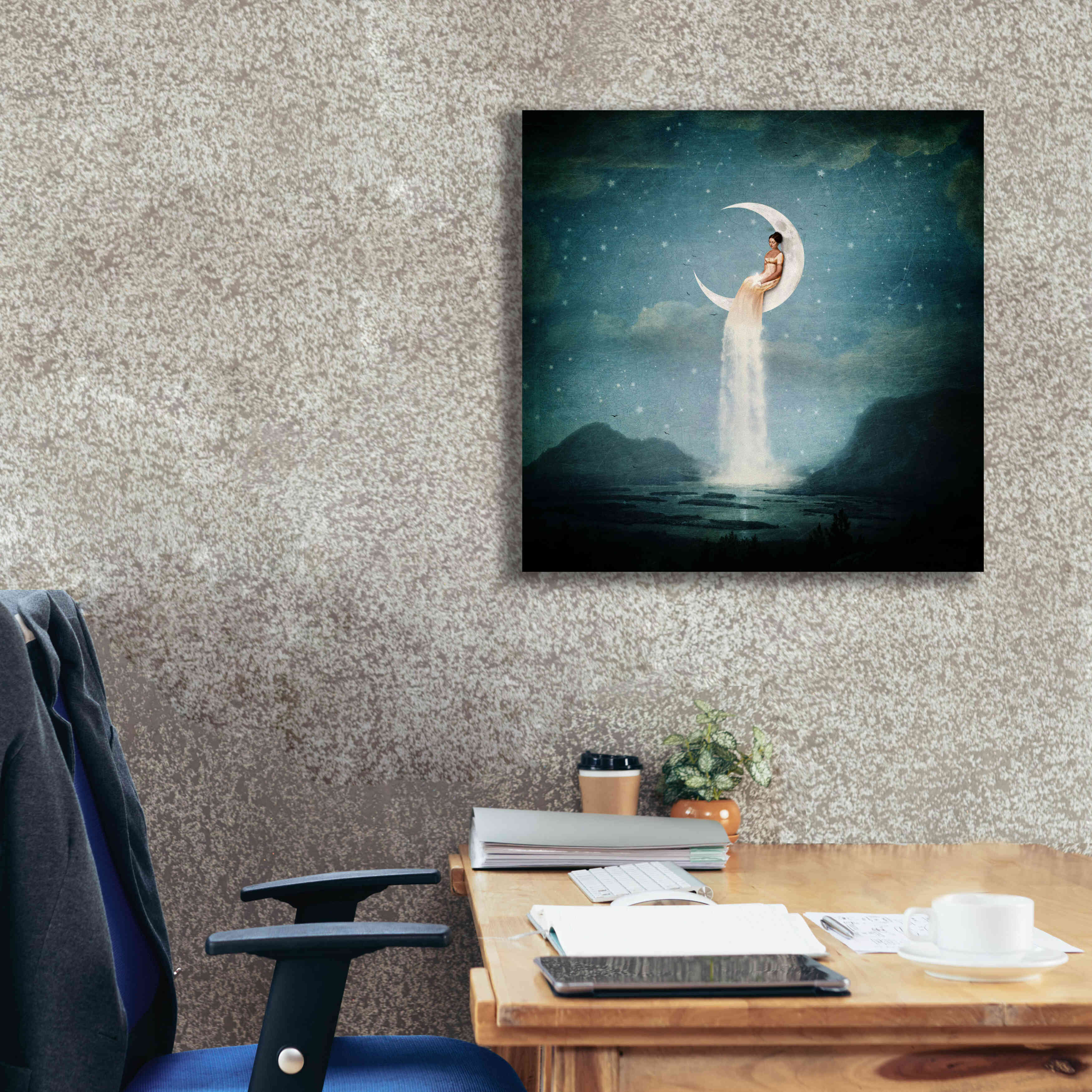 'Moon River Lady' by Paula Belle Flores, Giclee Canvas Wall Art,26 x 26