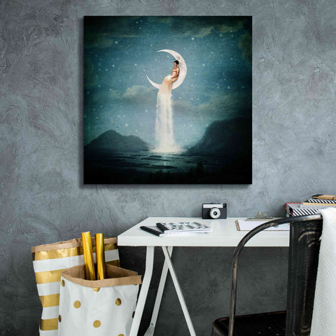 Image of 'Moon River Lady' by Paula Belle Flores, Giclee Canvas Wall Art,26 x 26