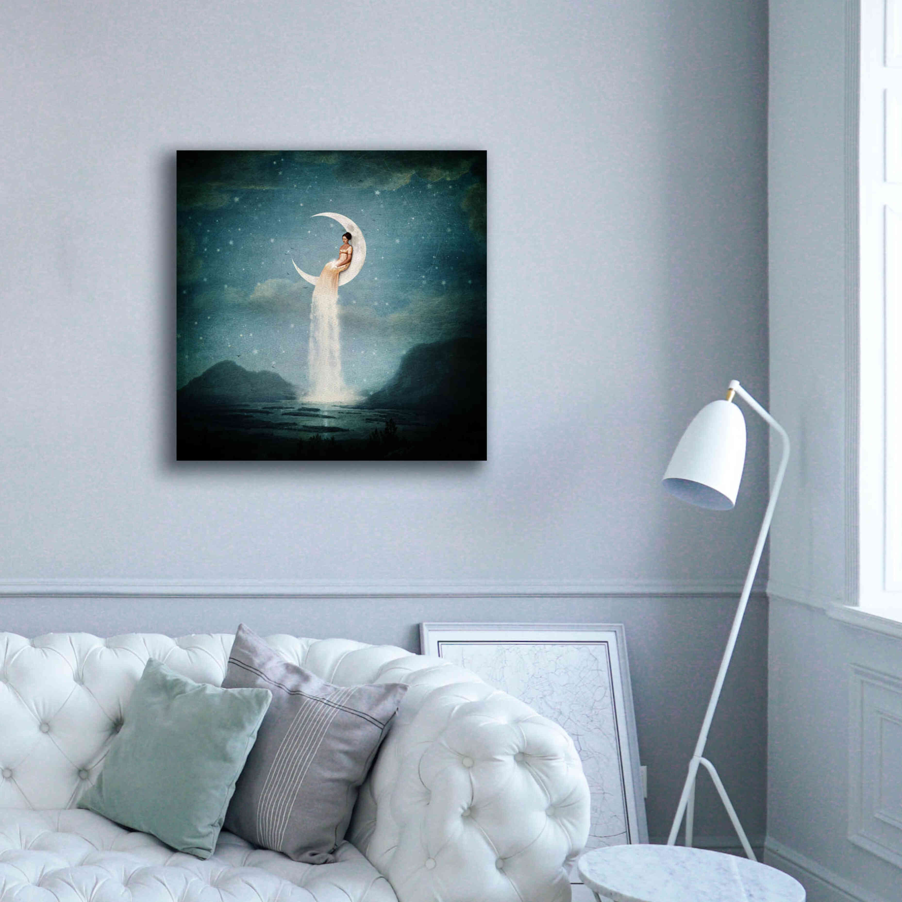 'Moon River Lady' by Paula Belle Flores, Giclee Canvas Wall Art,37 x 37