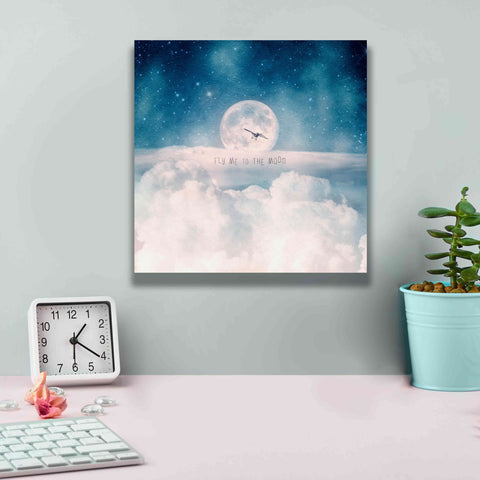 Image of 'Moonrise Over the Clouds' by Paula Belle Flores, Giclee Canvas Wall Art,12 x 12