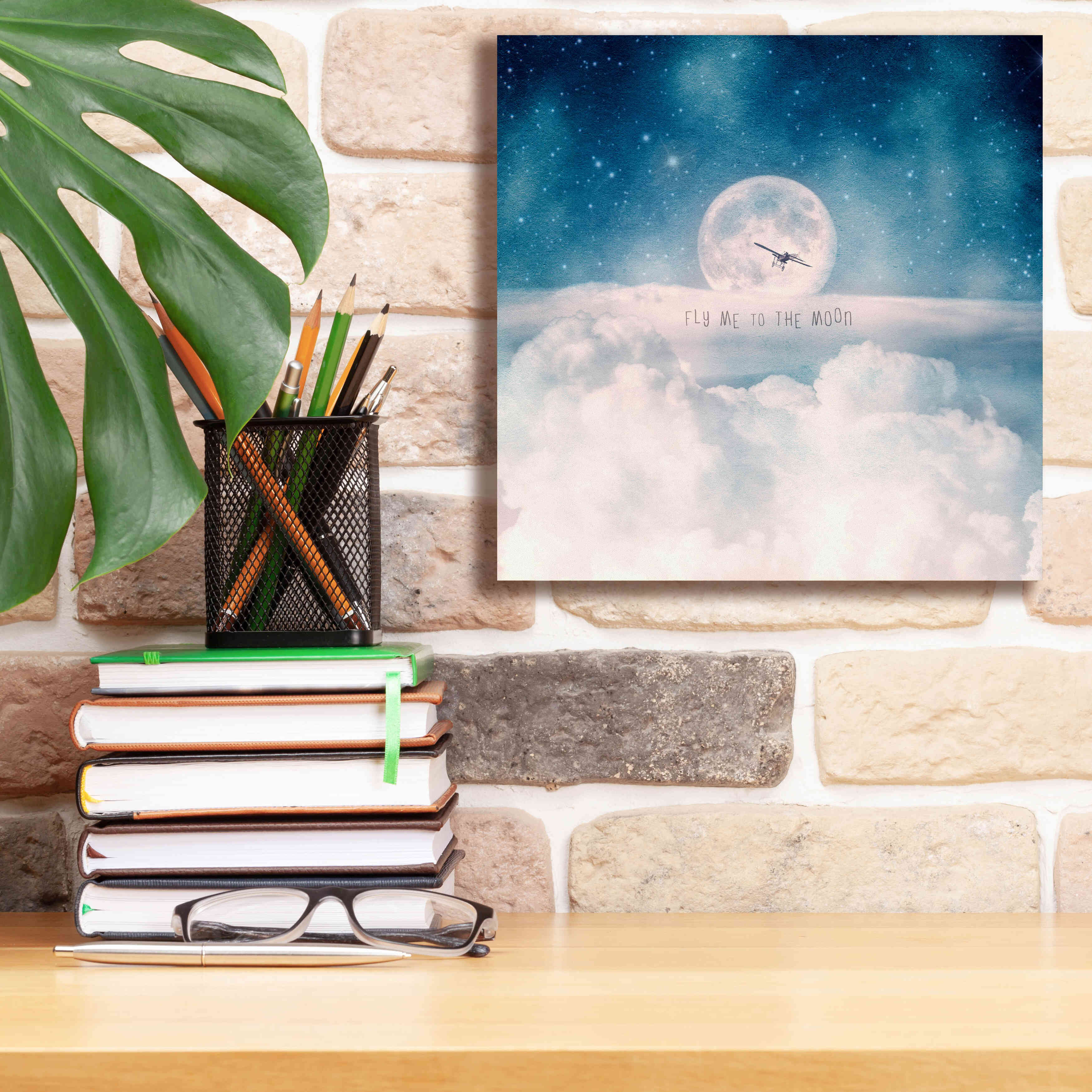 'Moonrise Over the Clouds' by Paula Belle Flores, Giclee Canvas Wall Art,12 x 12