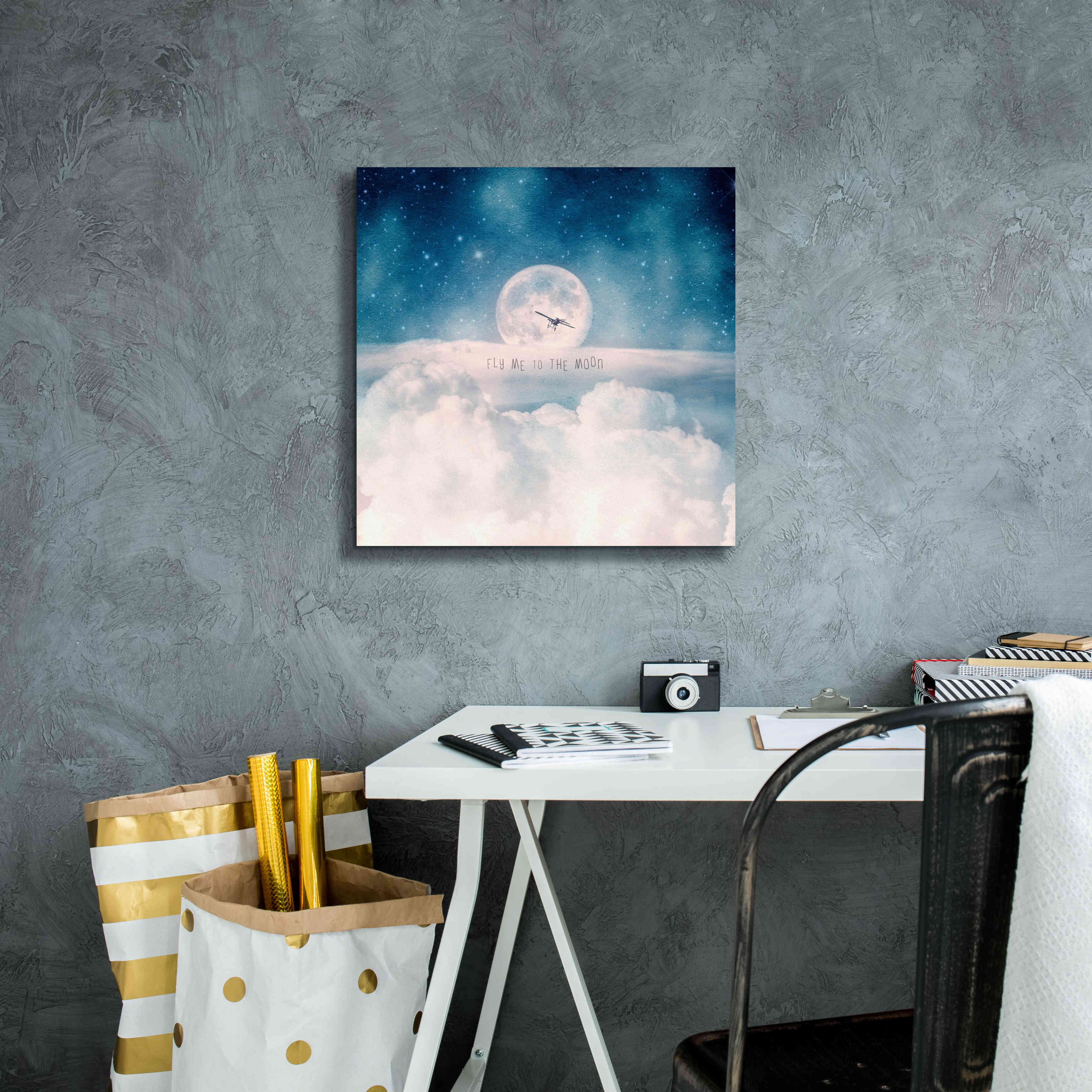 'Moonrise Over the Clouds' by Paula Belle Flores, Giclee Canvas Wall Art,18 x 18